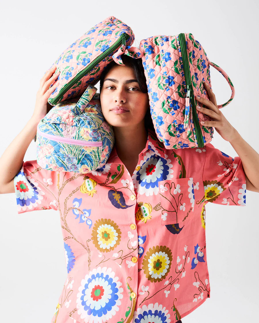 Kip & Co x Anna Spiro HOME | Indian Summer Rose Quilted Cotton Toiletry Case