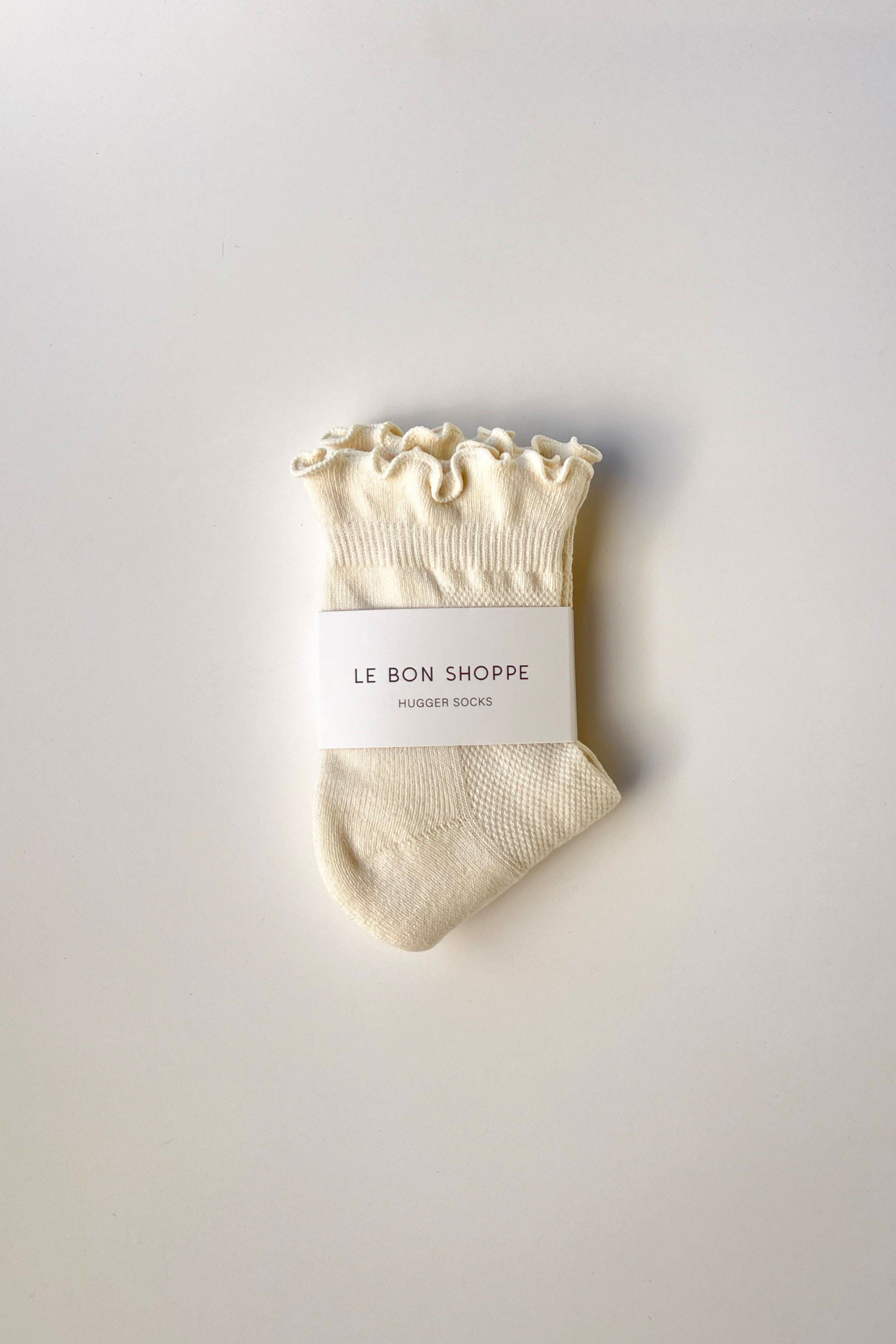 Le Bon Shoppe | Ruffled Hugger Crew Socks- Vanilla