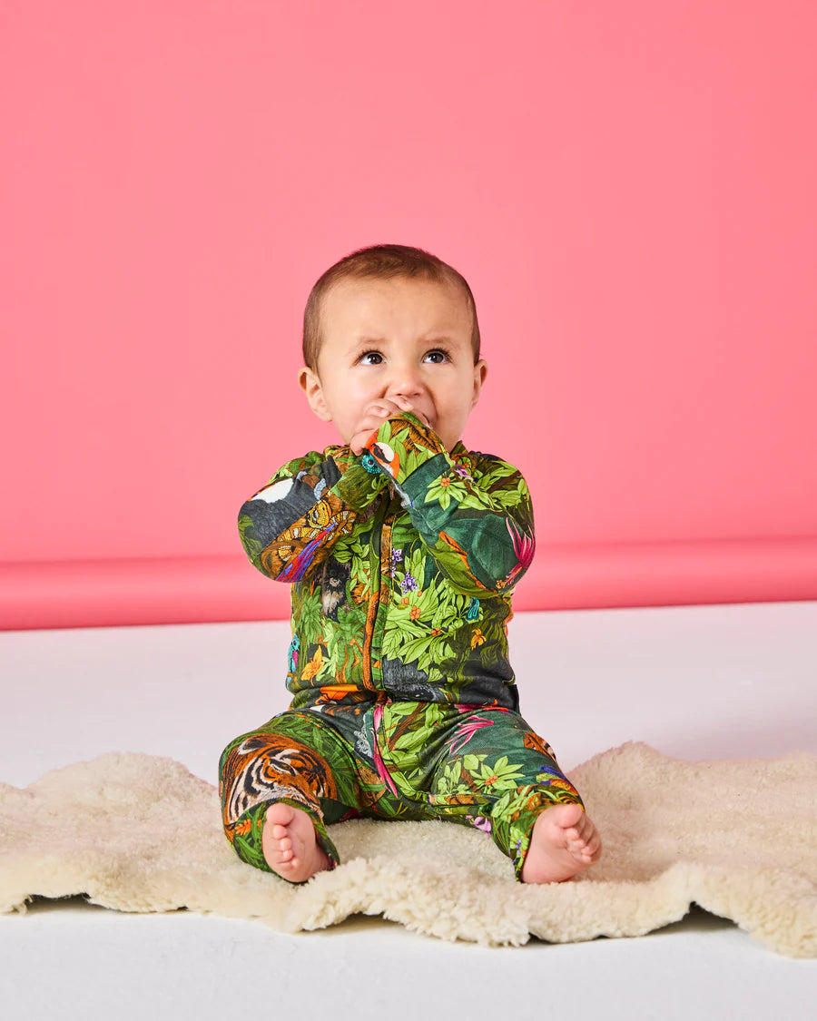 Kip & Co BABY | Jungle Life Organic Long Sleeve Zip Romper