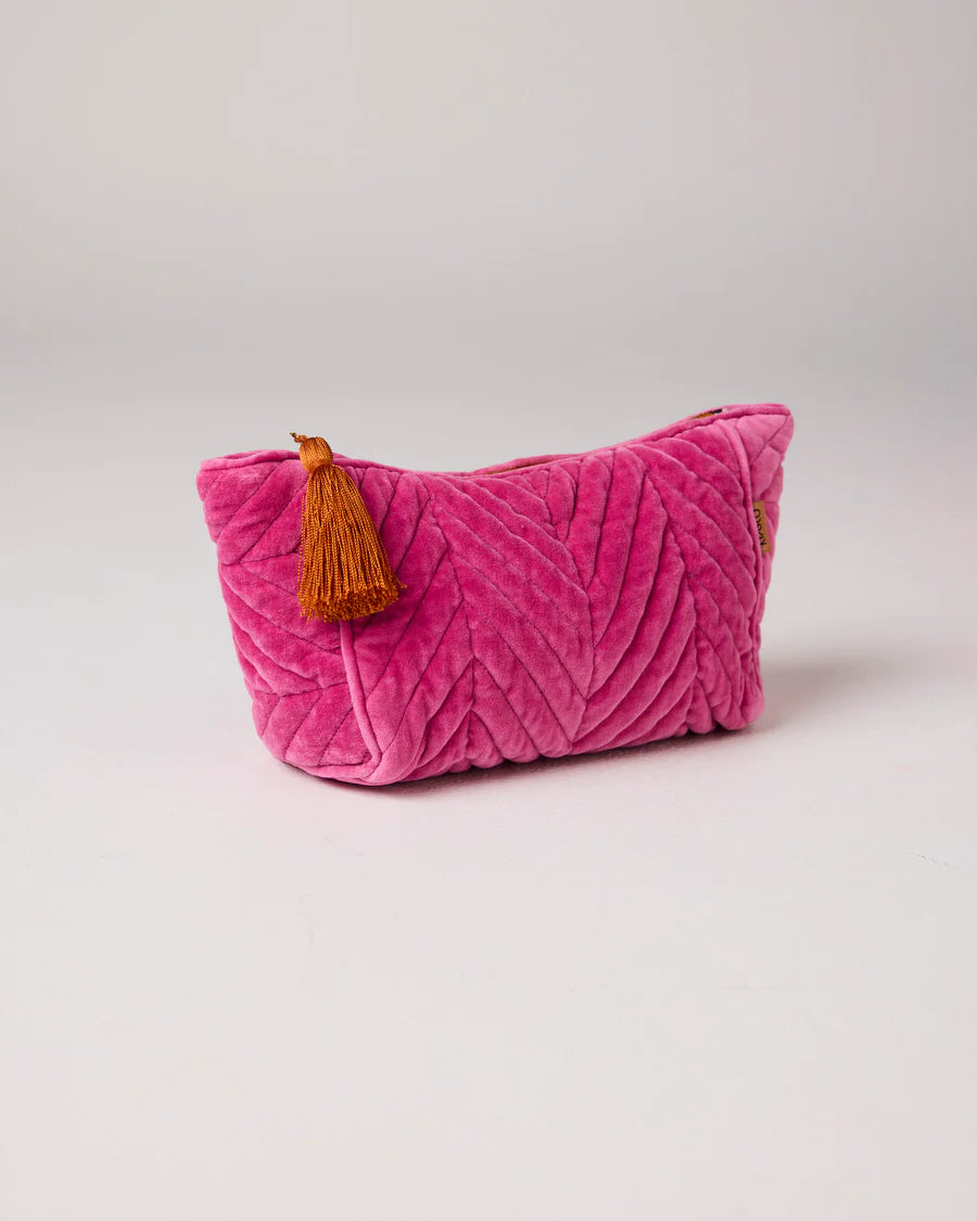 Kip & Co | Pink Velvet Toiletry Bag
