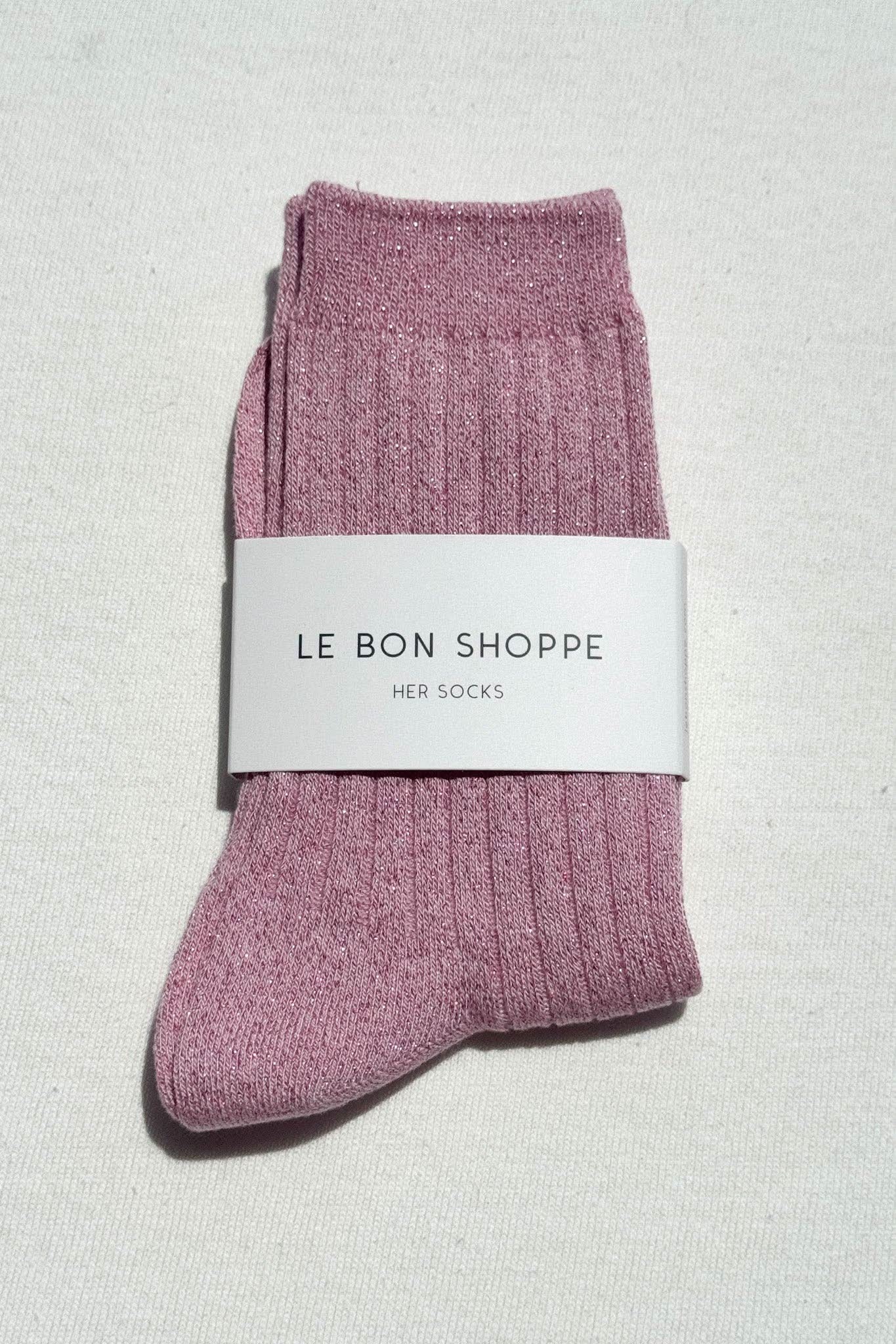 Le Bon Shoppe | Her Socks - Modal Lurex Sparkling Rose
