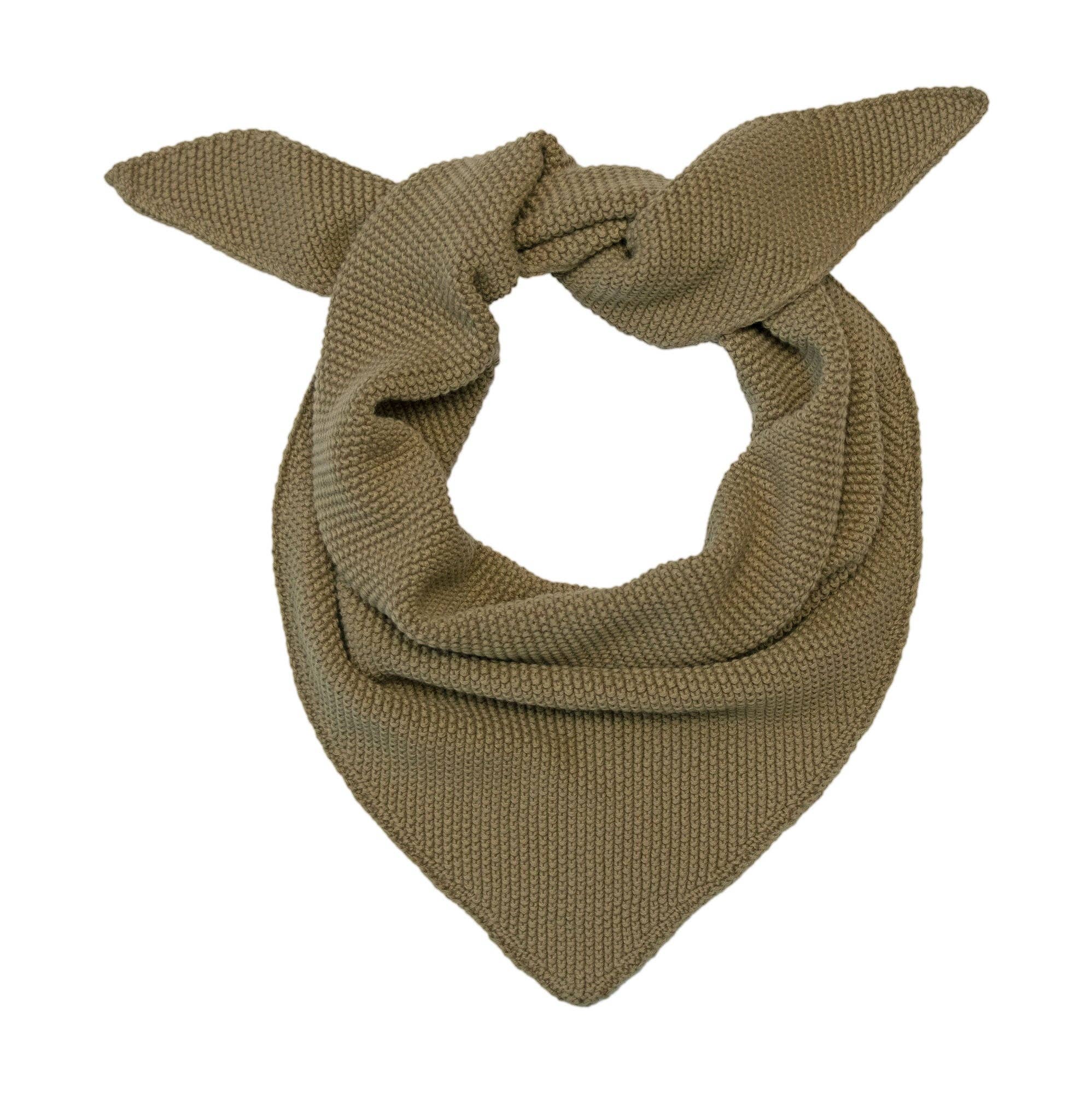 Paul James Knitwear | Cotton Textured Neckerchief- Light Olive