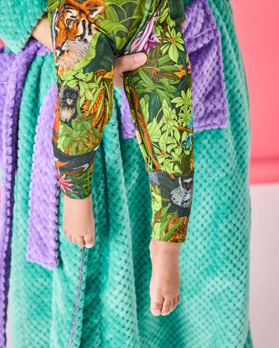 Kip & Co BABY | Jungle Life Organic Long Sleeve Zip Romper