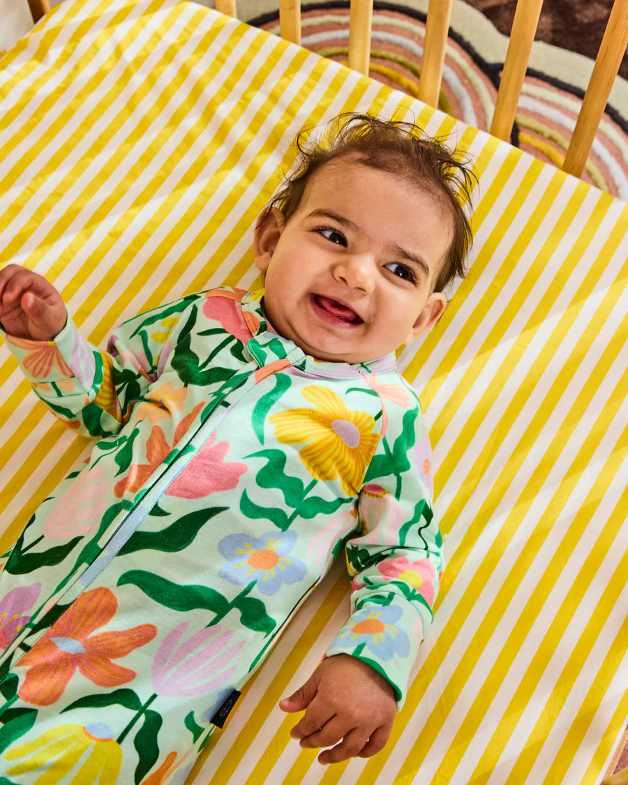 Kip & Co BABY | Popping Flowers Organic Long Sleeve Zip Romper