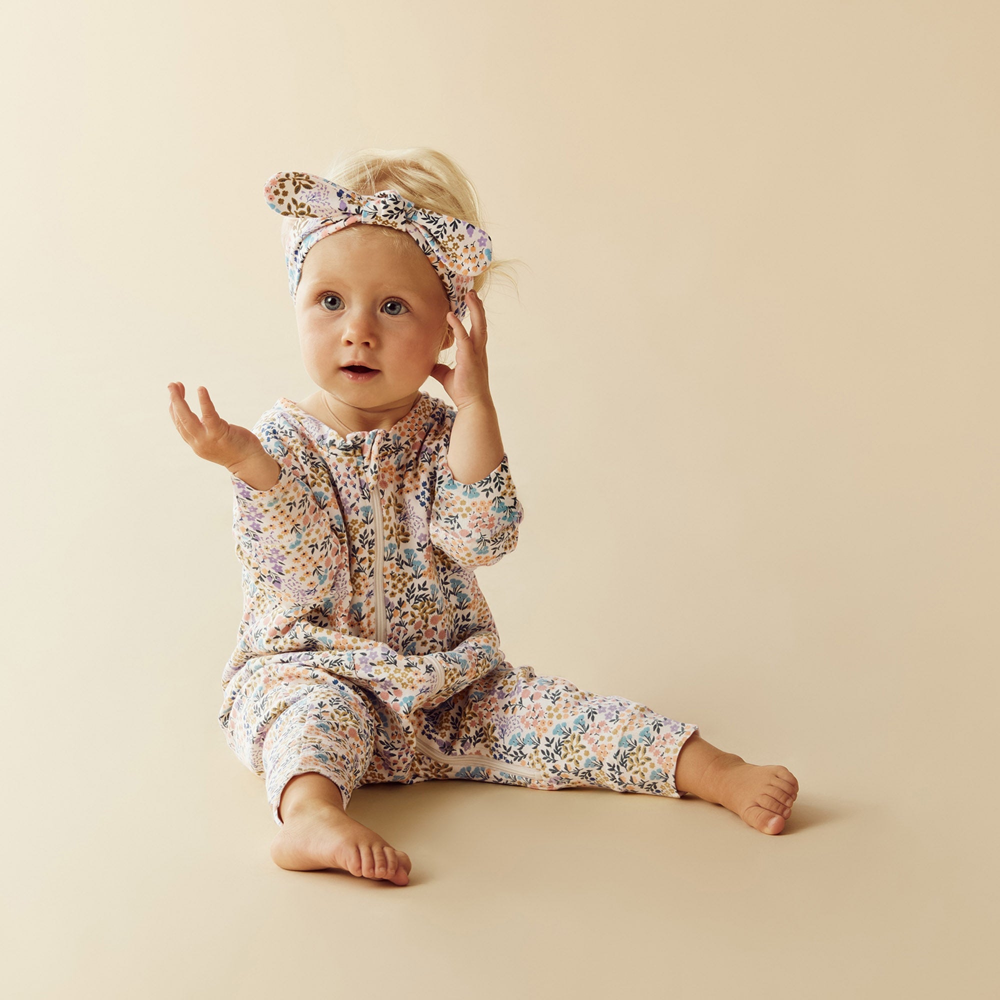 Wilson & Frenchy | Tiny Bloom Organic Zipsuit with Feet