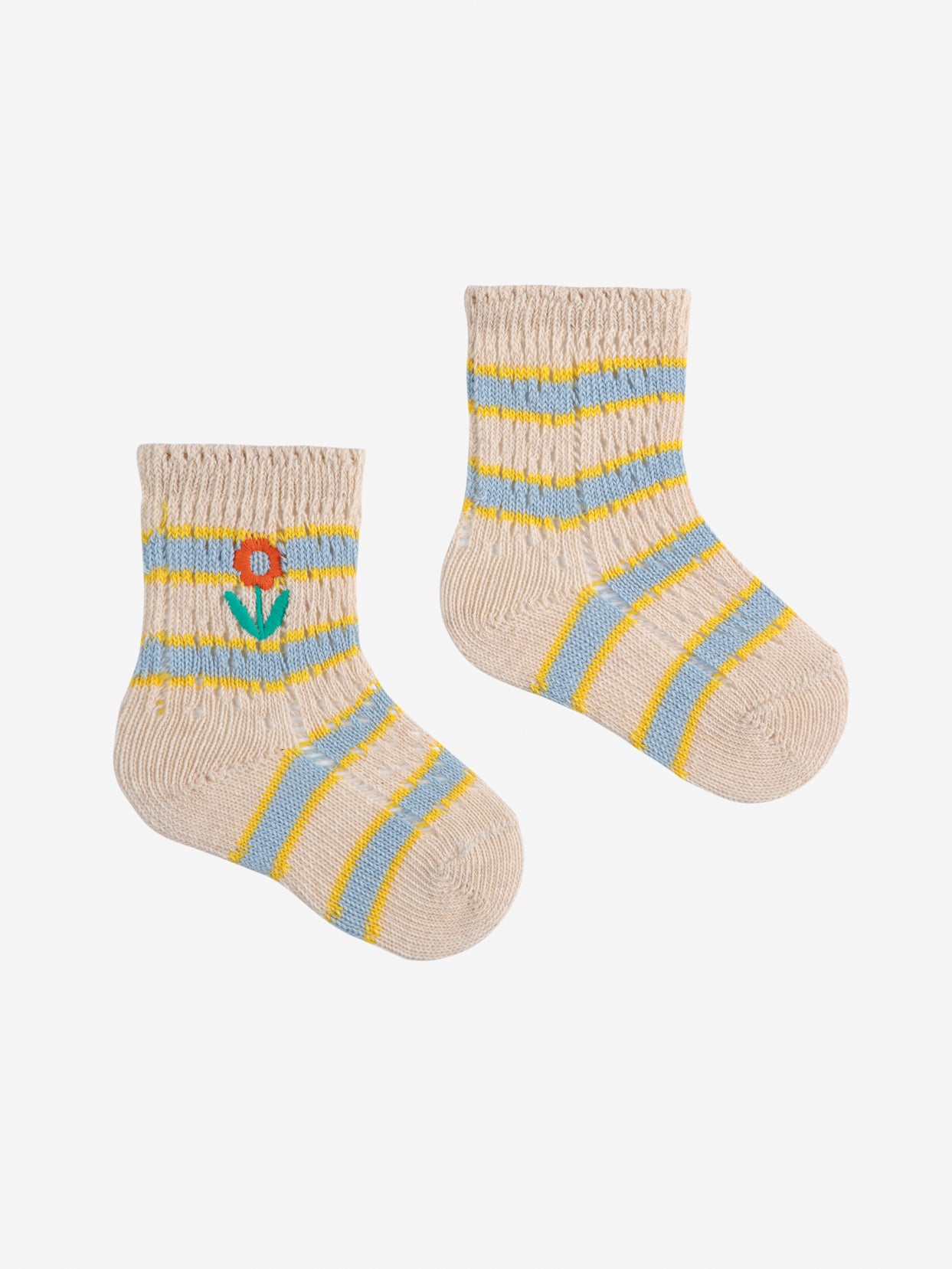 Bobo Choses BABY | Flower Stripes short socks SS25