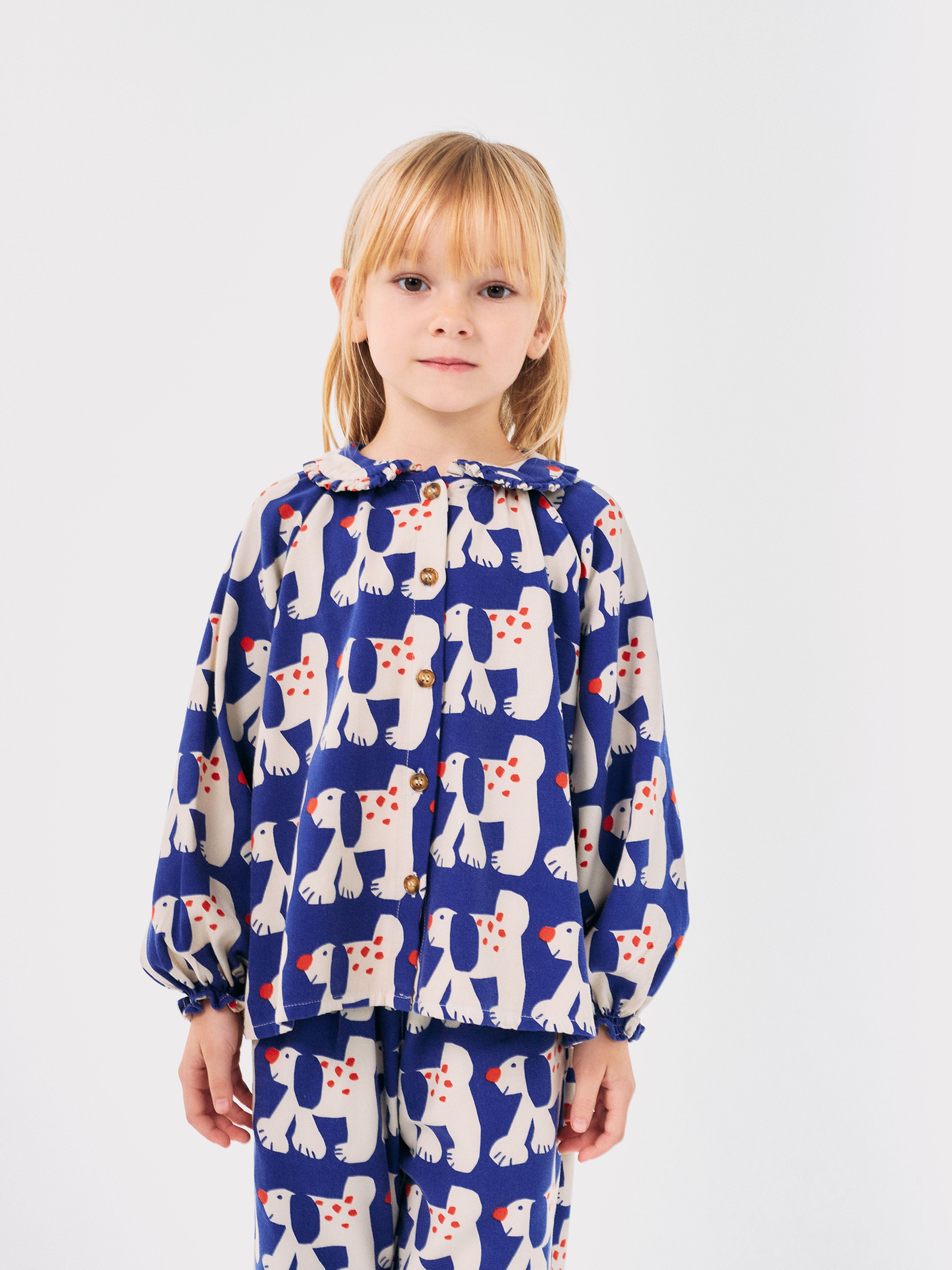 Bobo Choses | Fairy Dog all over ranglan sleeve woven blouse