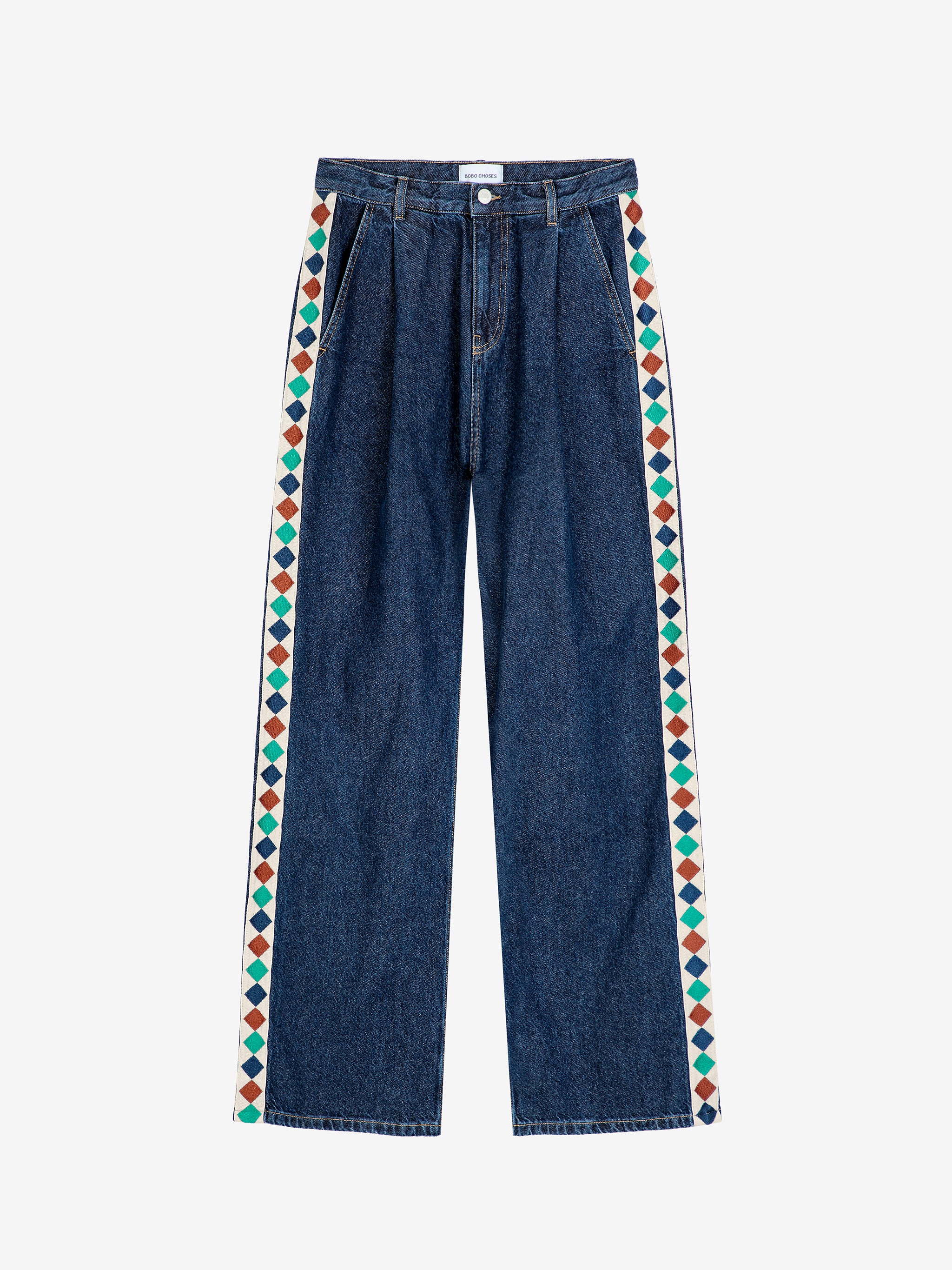 Bobo Choses WOMAN | Embroidered Denim Pleated Jeans