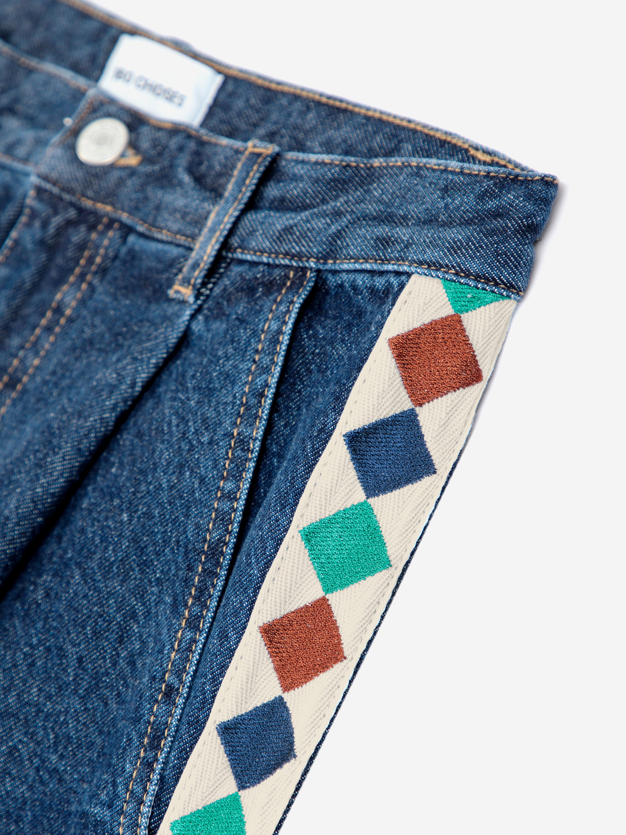 Bobo Choses WOMAN | Embroidered Denim Pleated Jeans