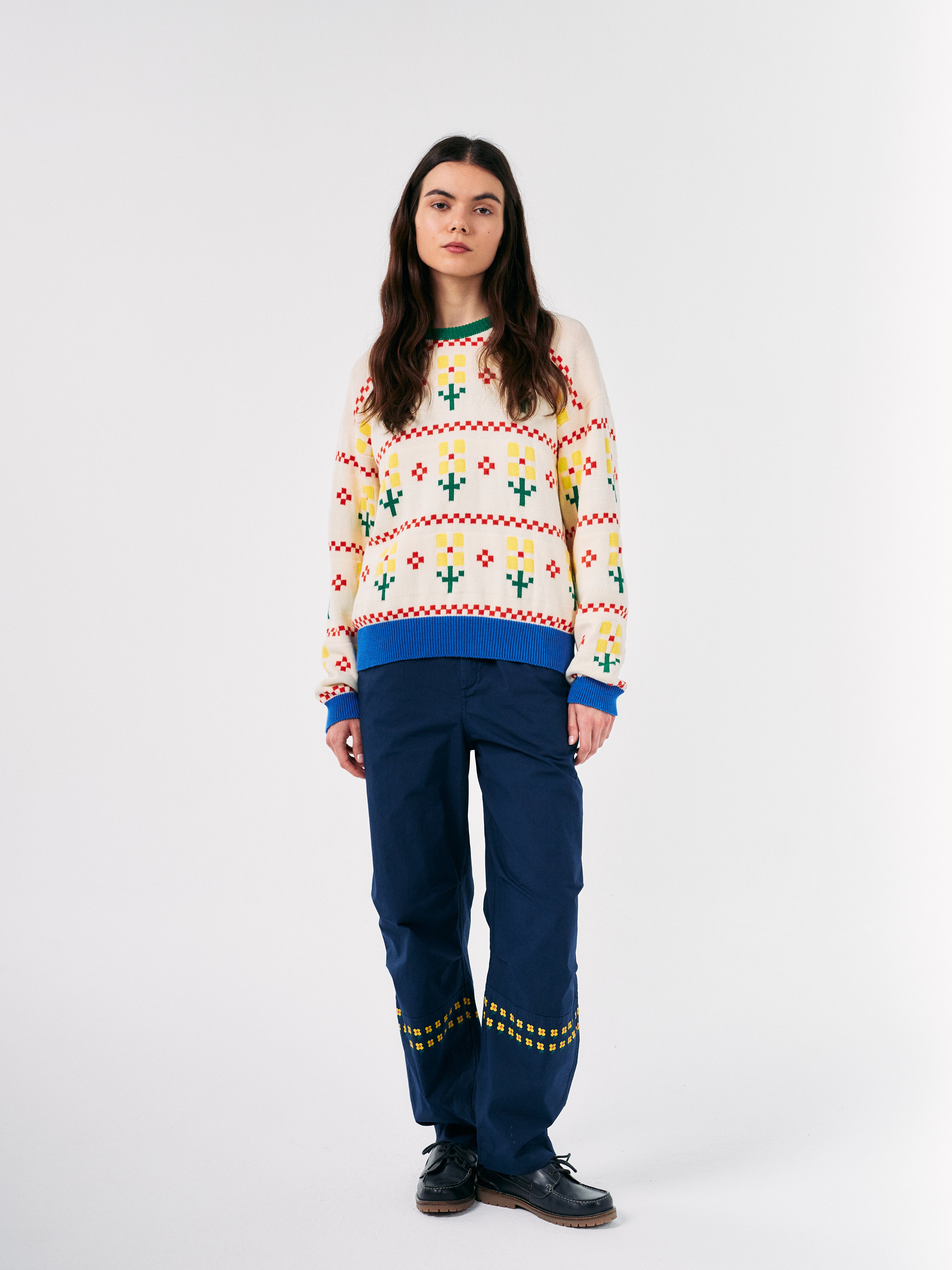 Bobo Choses WOMAN | Pixel Flower colour block jumper