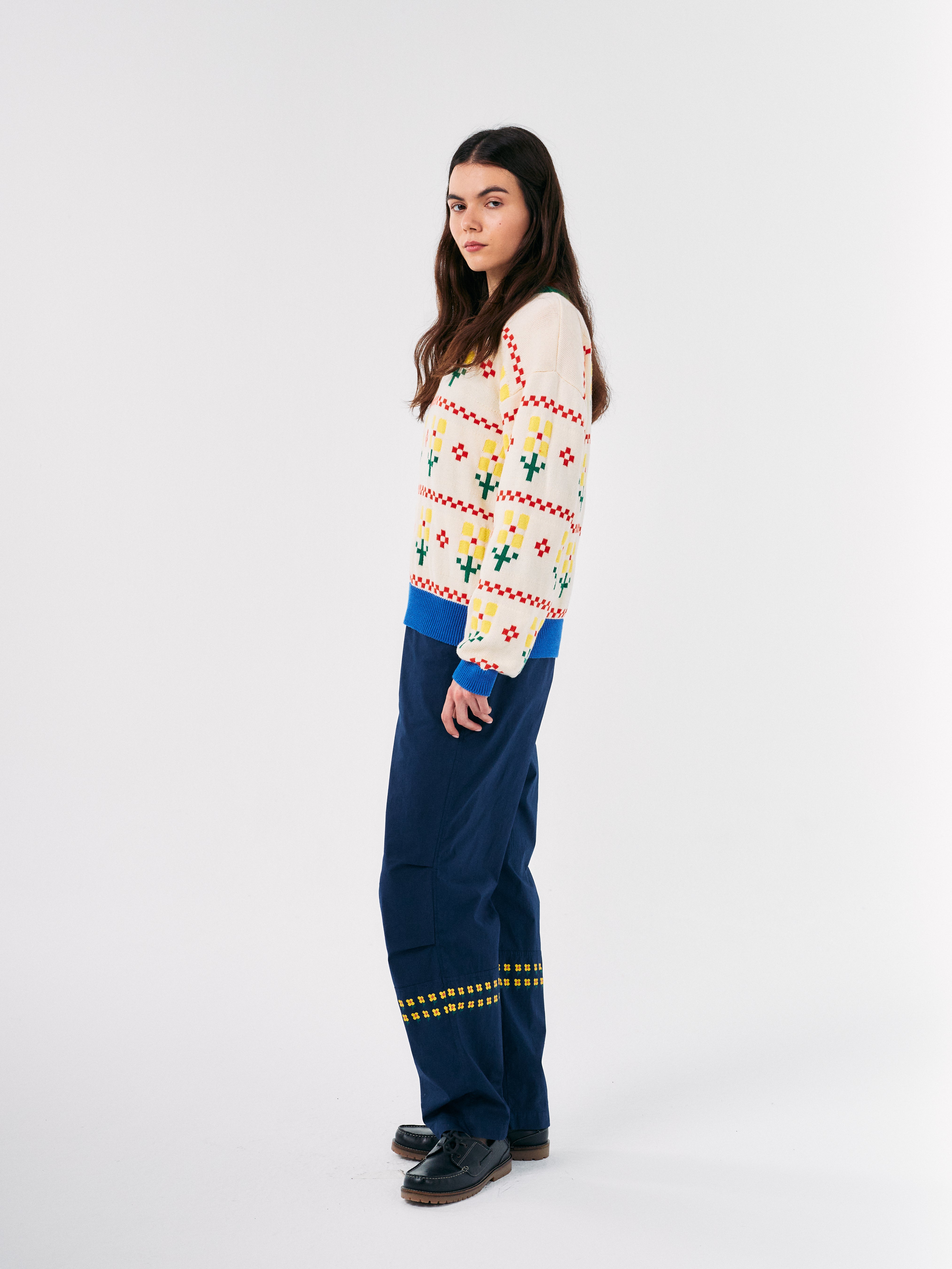 Bobo Choses WOMAN | Pixel Flower colour block jumper