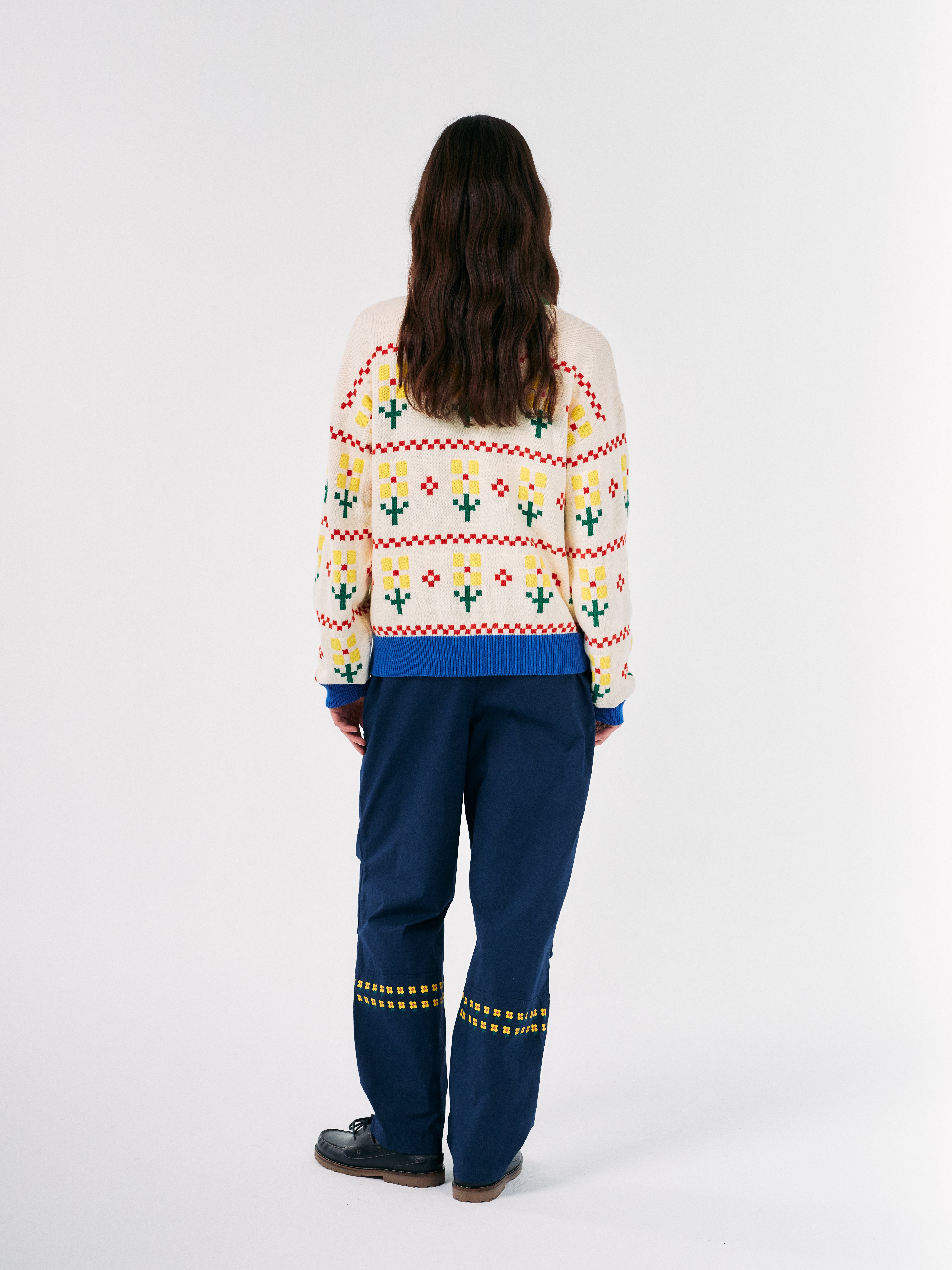 Bobo Choses WOMAN | Pixel Flower colour block jumper