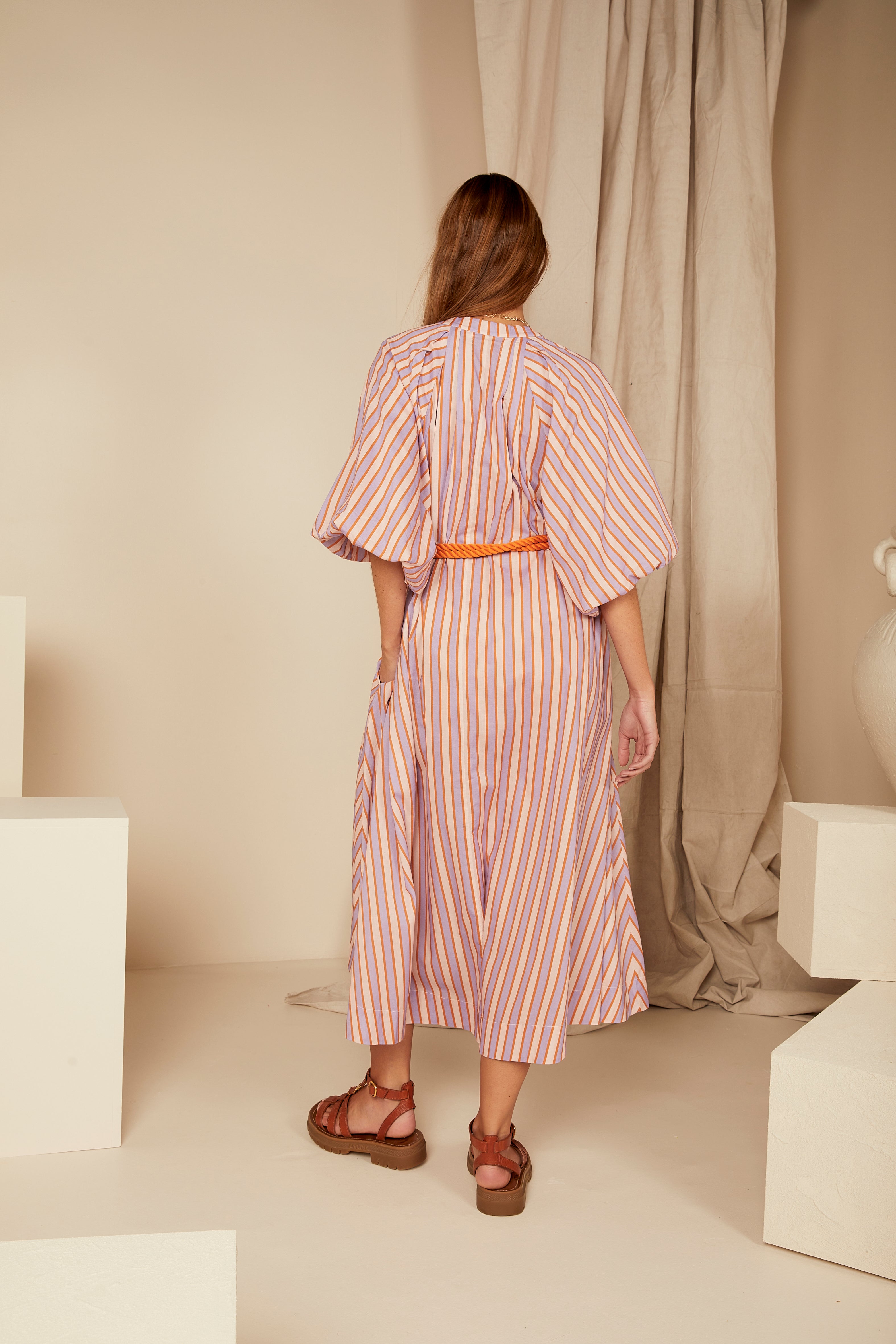Bohemian Traders | Candy Stripe Midi Dress