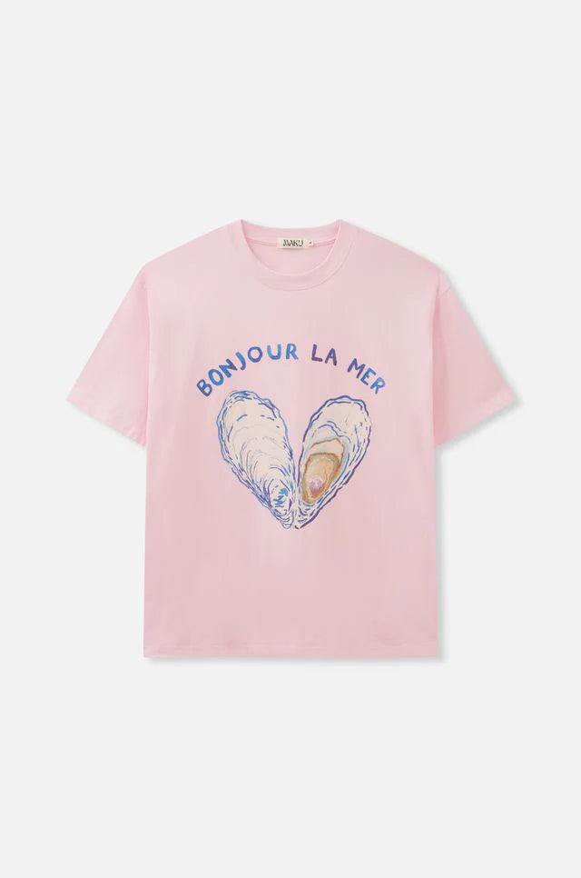 Maku | Bonjour La Mer Oversized Tee - Baby Pink