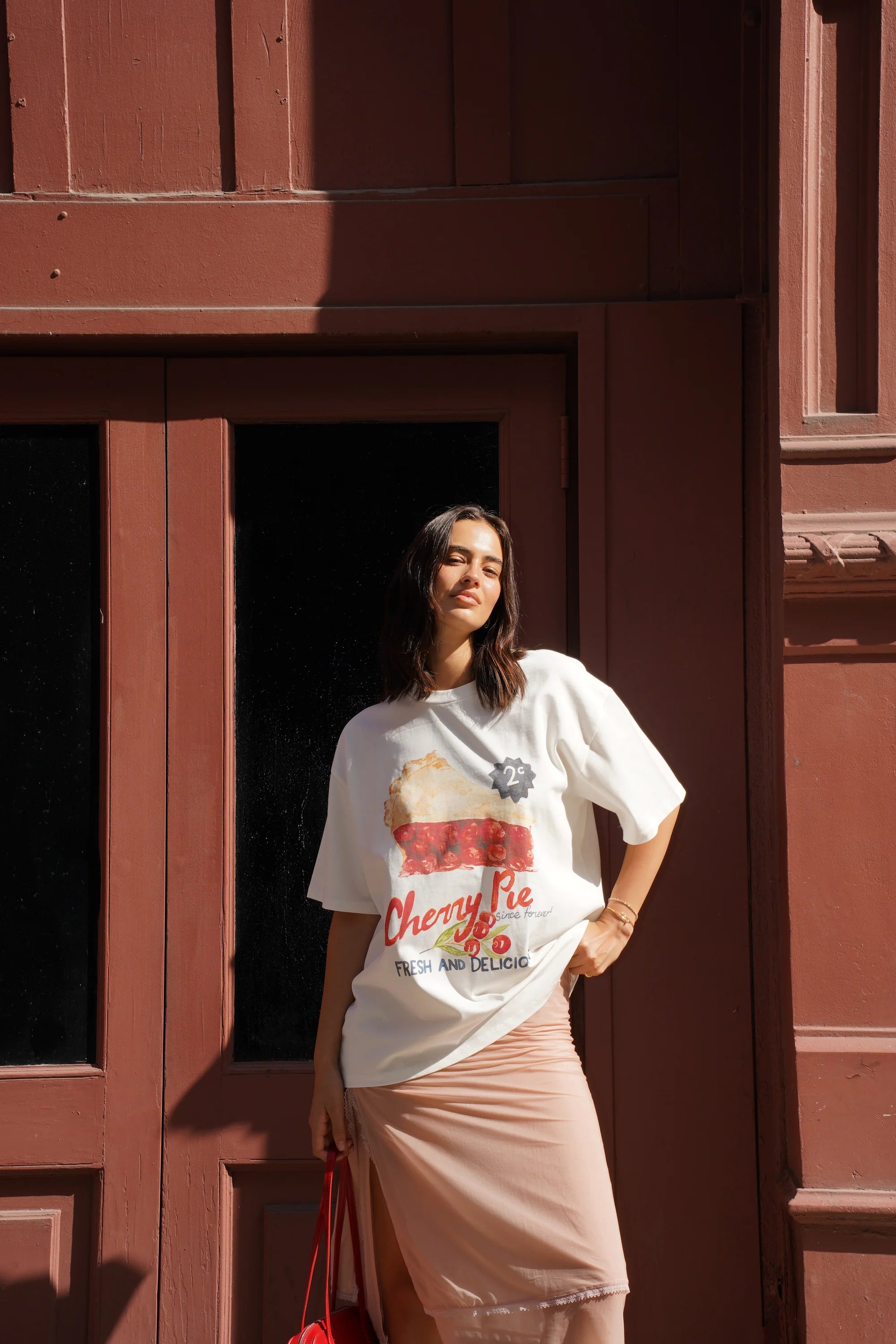 Maku | Cherry Pie Oversize Tee- White