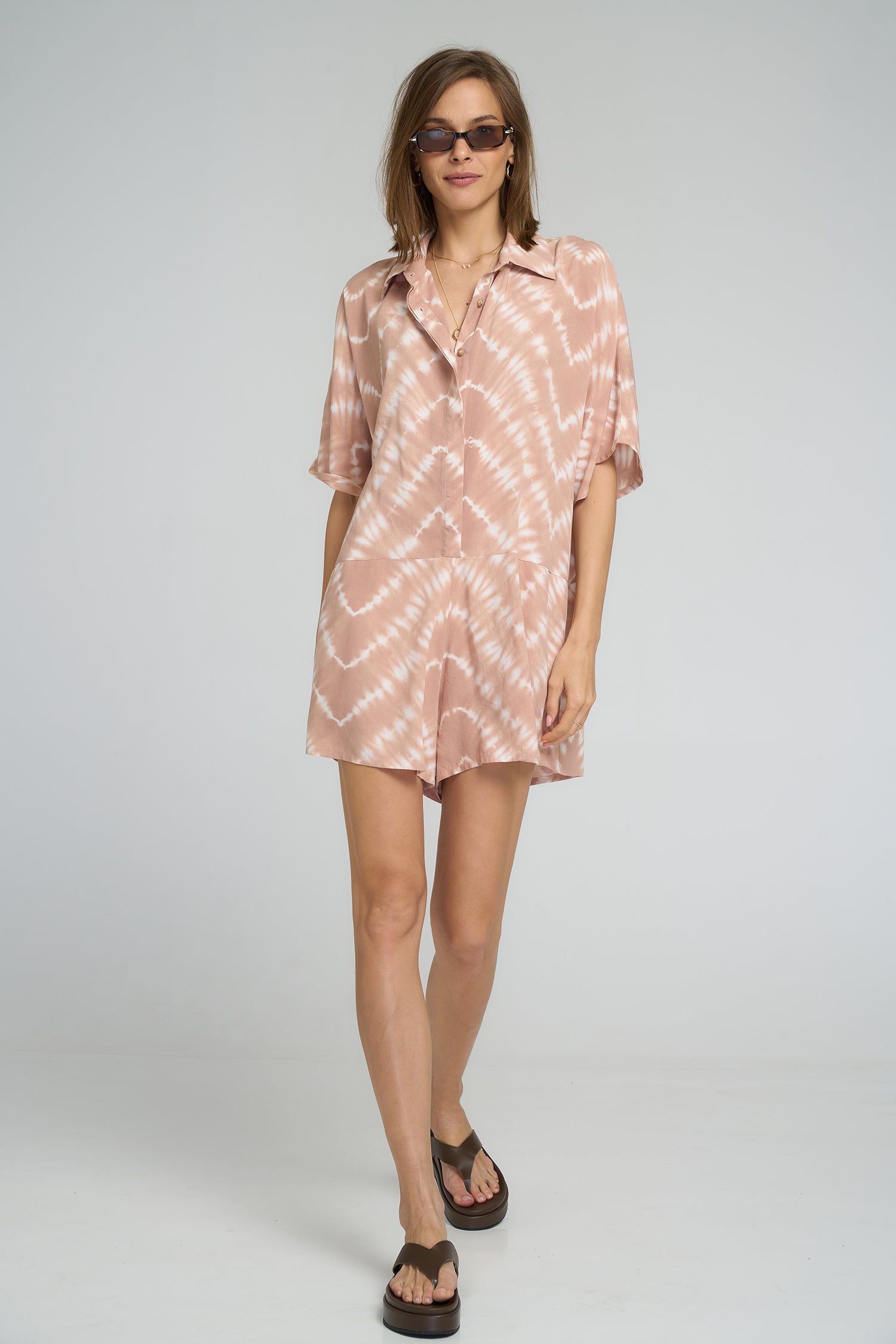 Lilya | Del Rio Playsuit Celestial Tie Dye / Guava