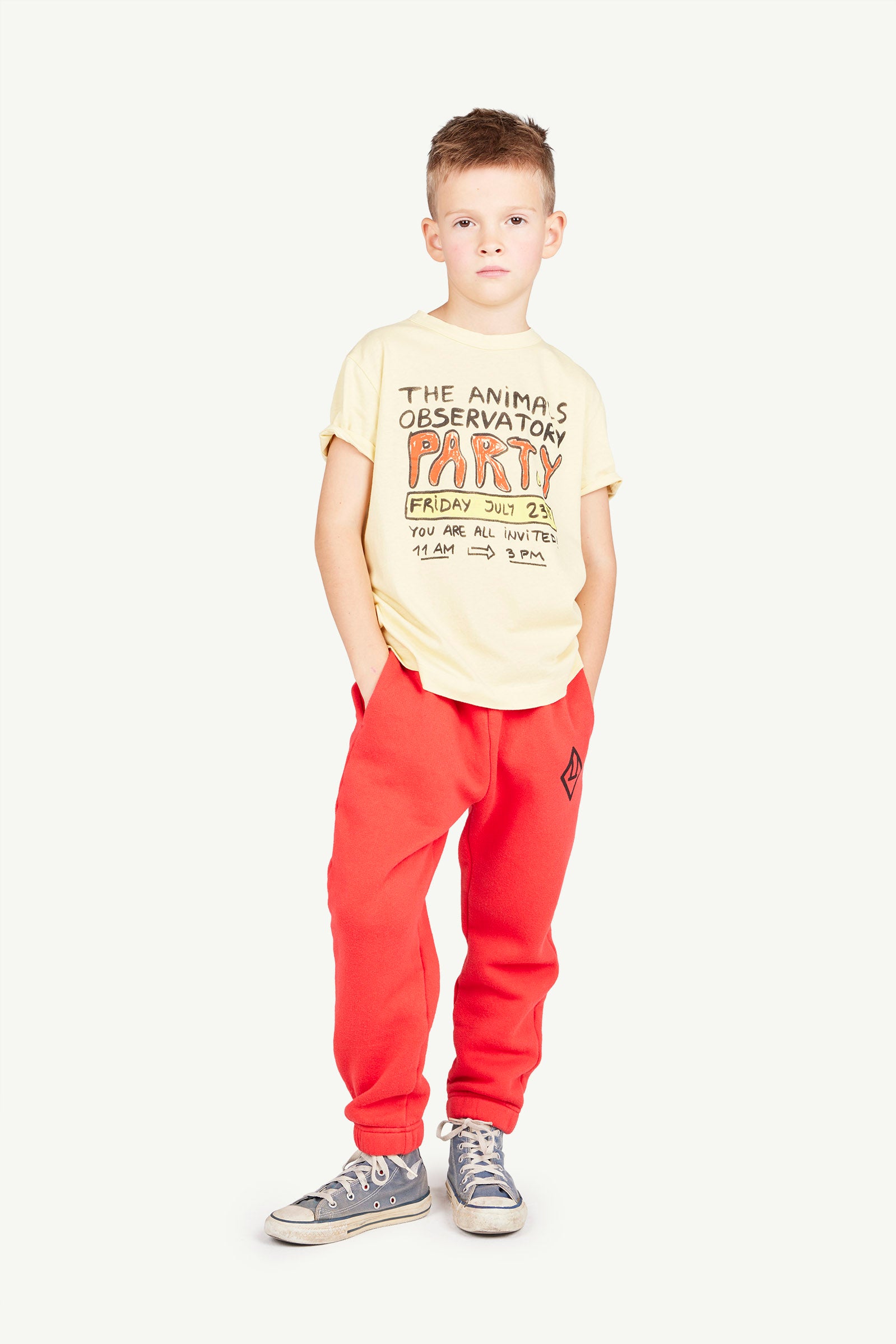 The Animals Observatory | Rooster Party T shirt- soft yellow