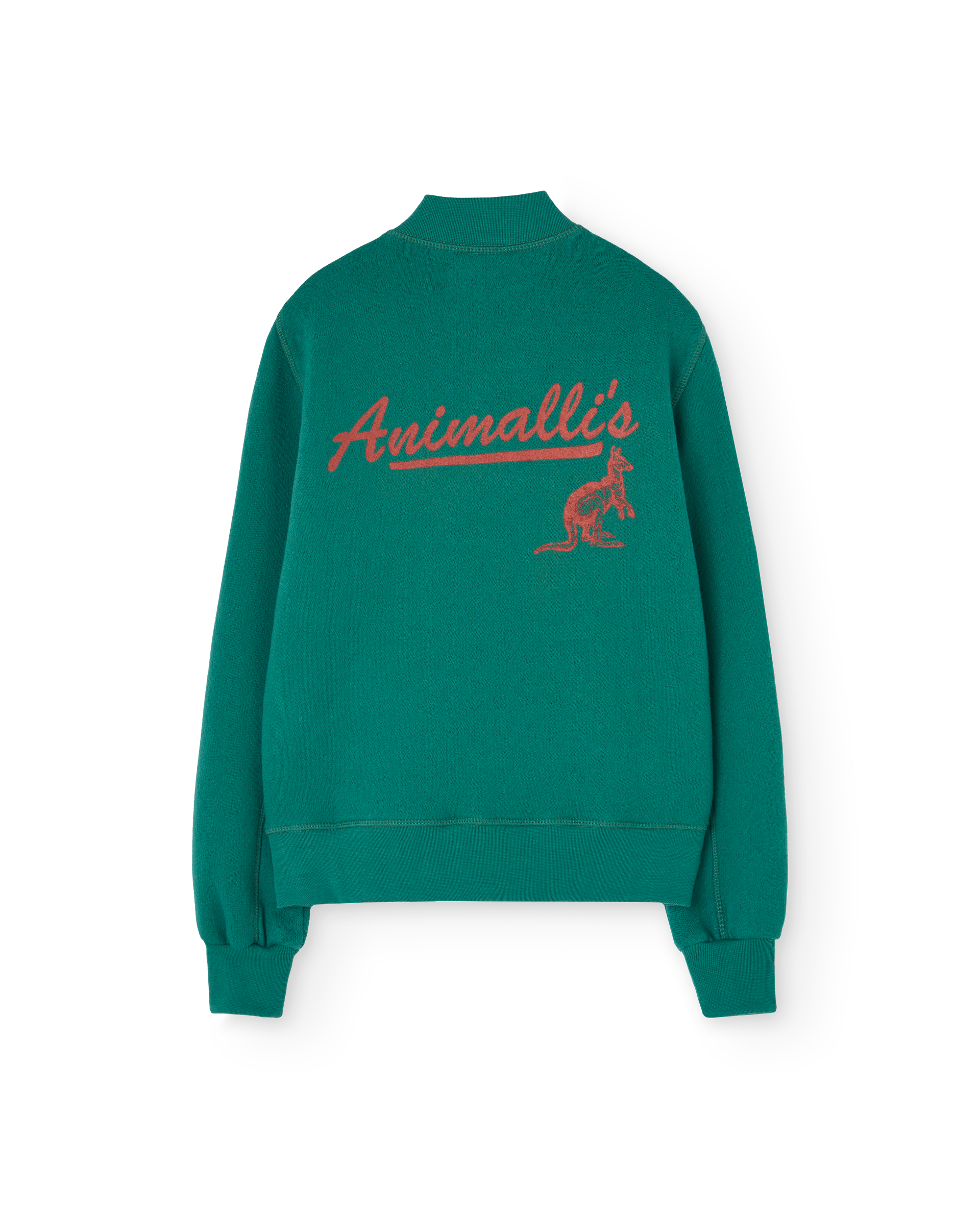 The Animals Observatory | Zebra Full-Zip Sweatshirt- Green