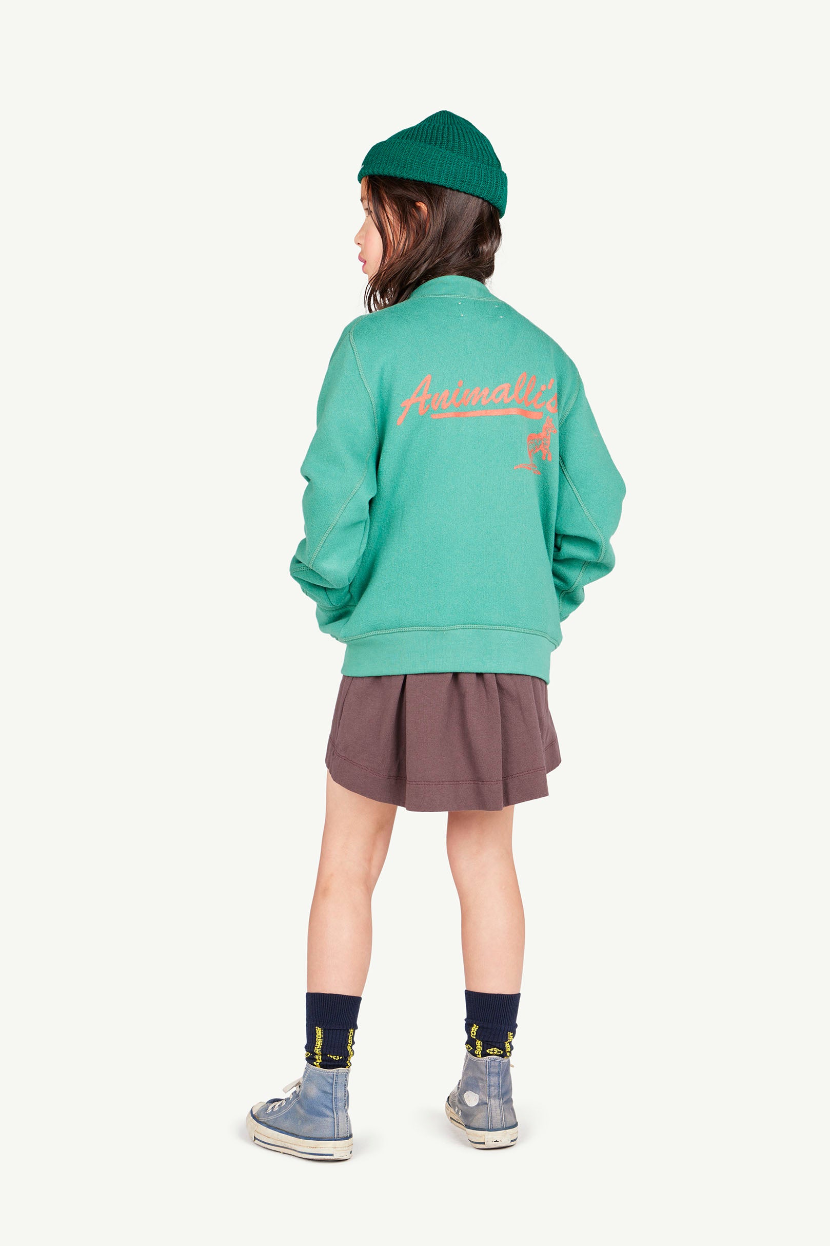 The Animals Observatory | Zebra Full-Zip Sweatshirt- Green
