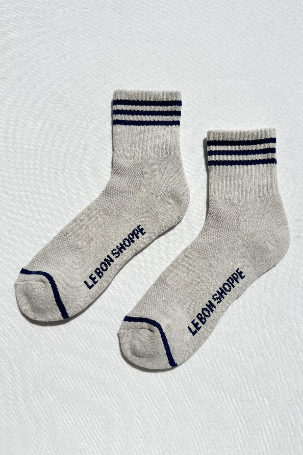Le Bon Shoppe Girlfriend Socks, cotton-blend crew sock in nautical Sailor stripe