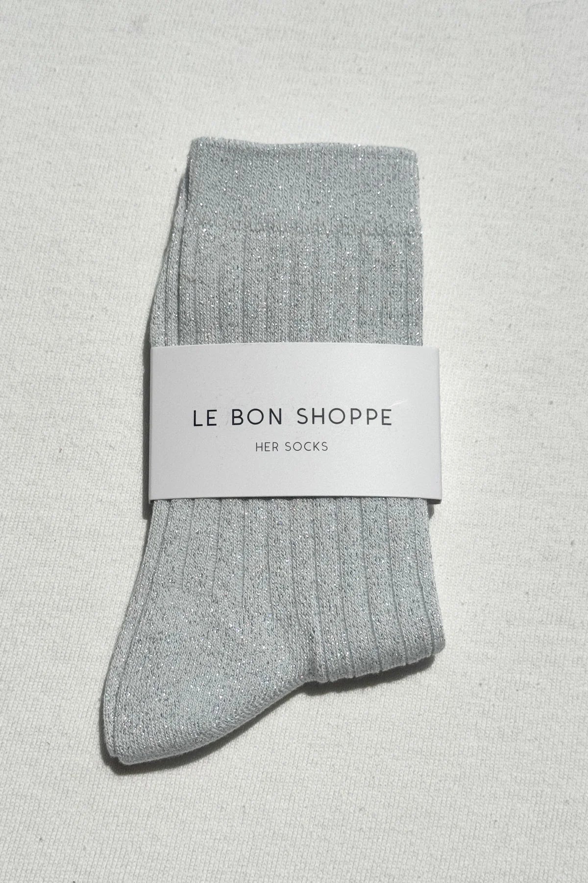 Le Bon Shoppe | Her Socks - Modal Lurex Snow White Sparkle