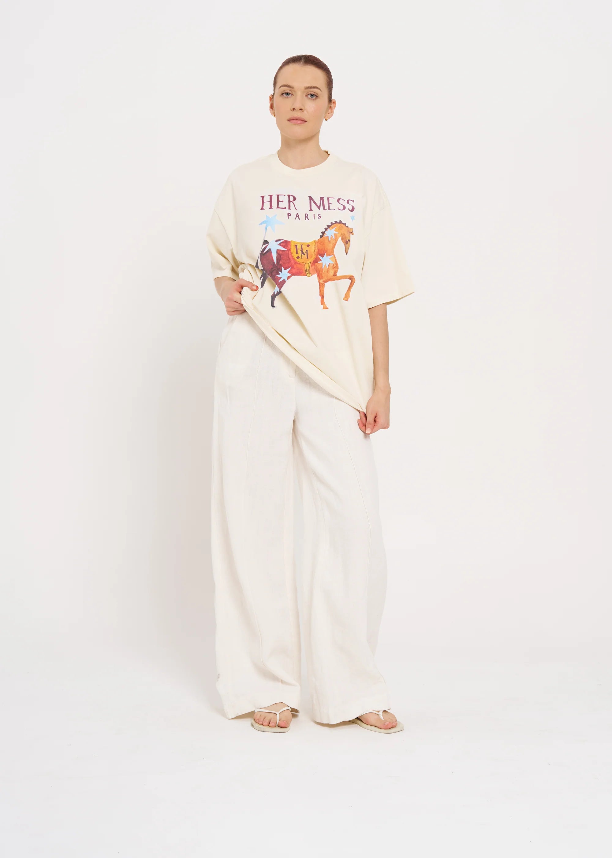 Maku | Her Mess Oversize Tee- Ivory