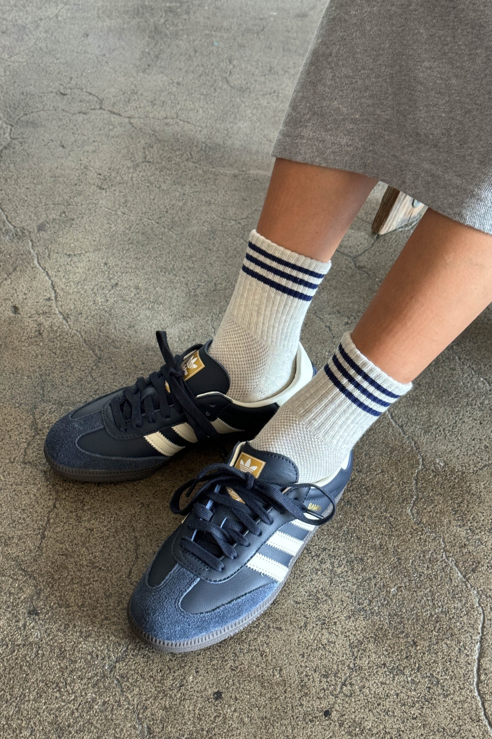 Sailor colourway crew socks with contrast stripe by Le Bon Shoppe