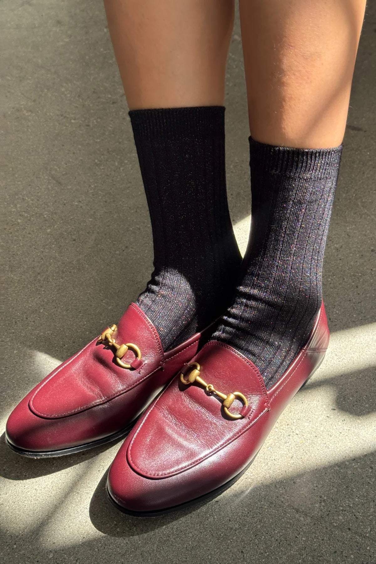 Le Bon Shoppe | Her Socks - Modal Lurex Copper Black Sparkle