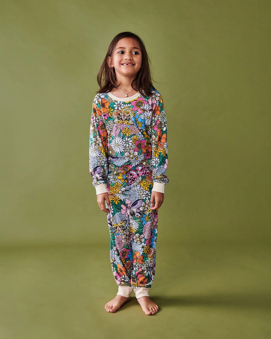 Kip & Co KIDS | Bliss Floral Organic Cotton Long Sleeve Top & Pant Pyjama Set