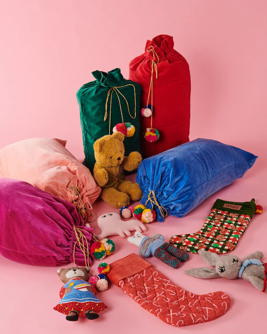 Kip & Co | Jade Green Velvet Santa Sack