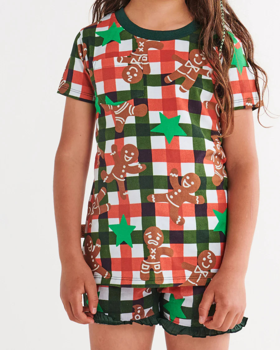 Kip & Co | The Gingerbread Organic Cotton Frill Short Pyjama Set