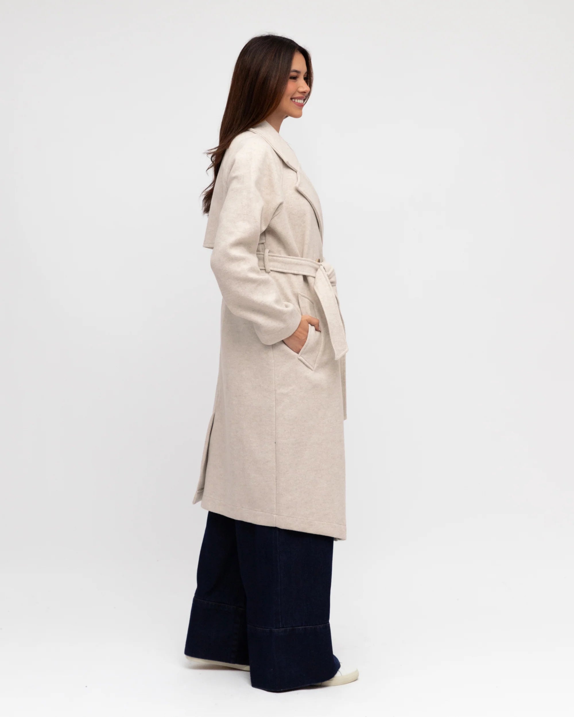 Label of Love | Raven Coat- Stone Grey