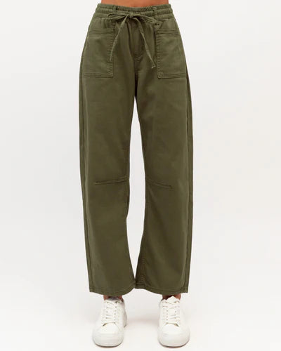 Label of Love | Faded Barrel Leg Jean- Khaki