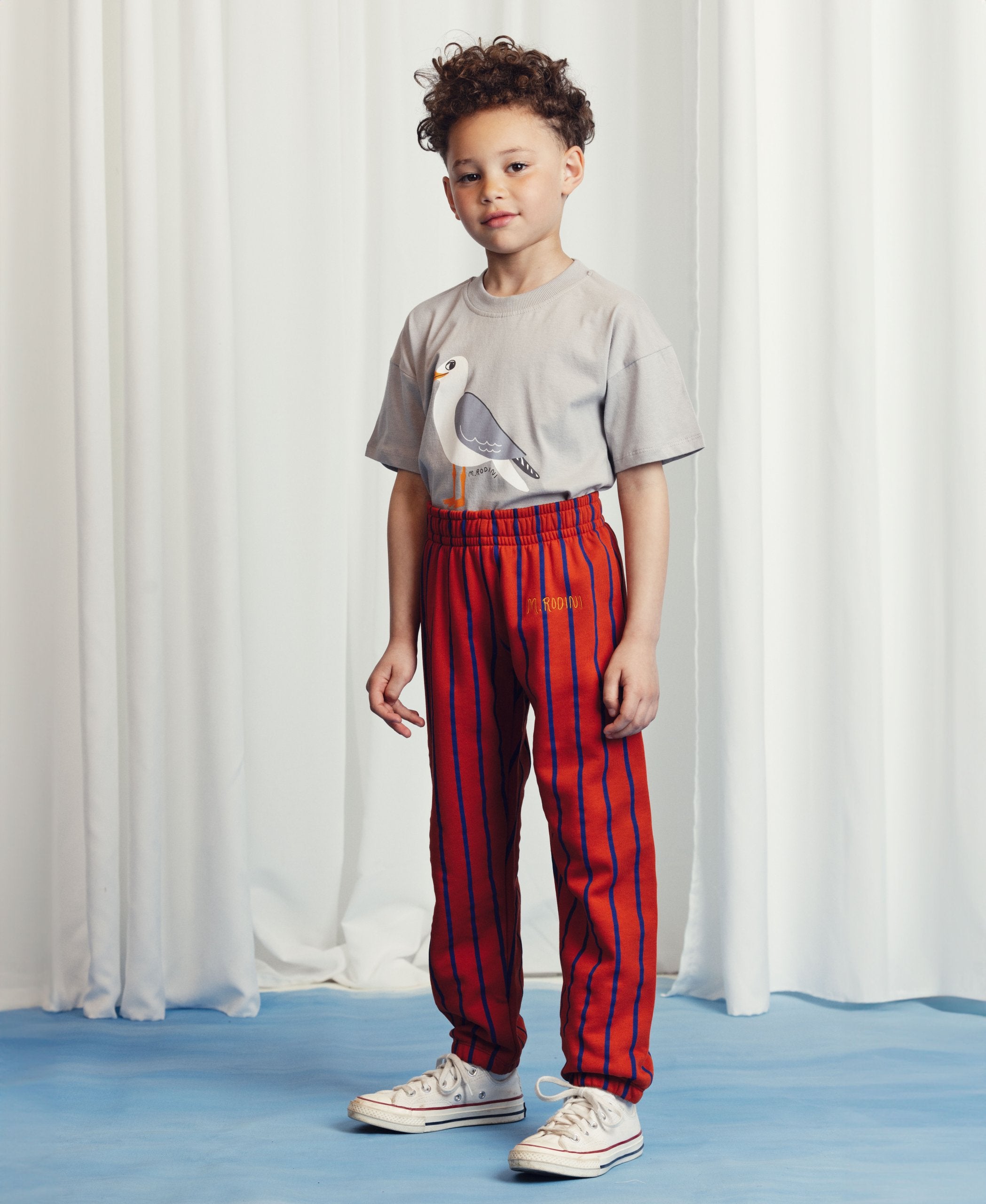 Mini Rodini | Vertical stripe Sweatpants- Red