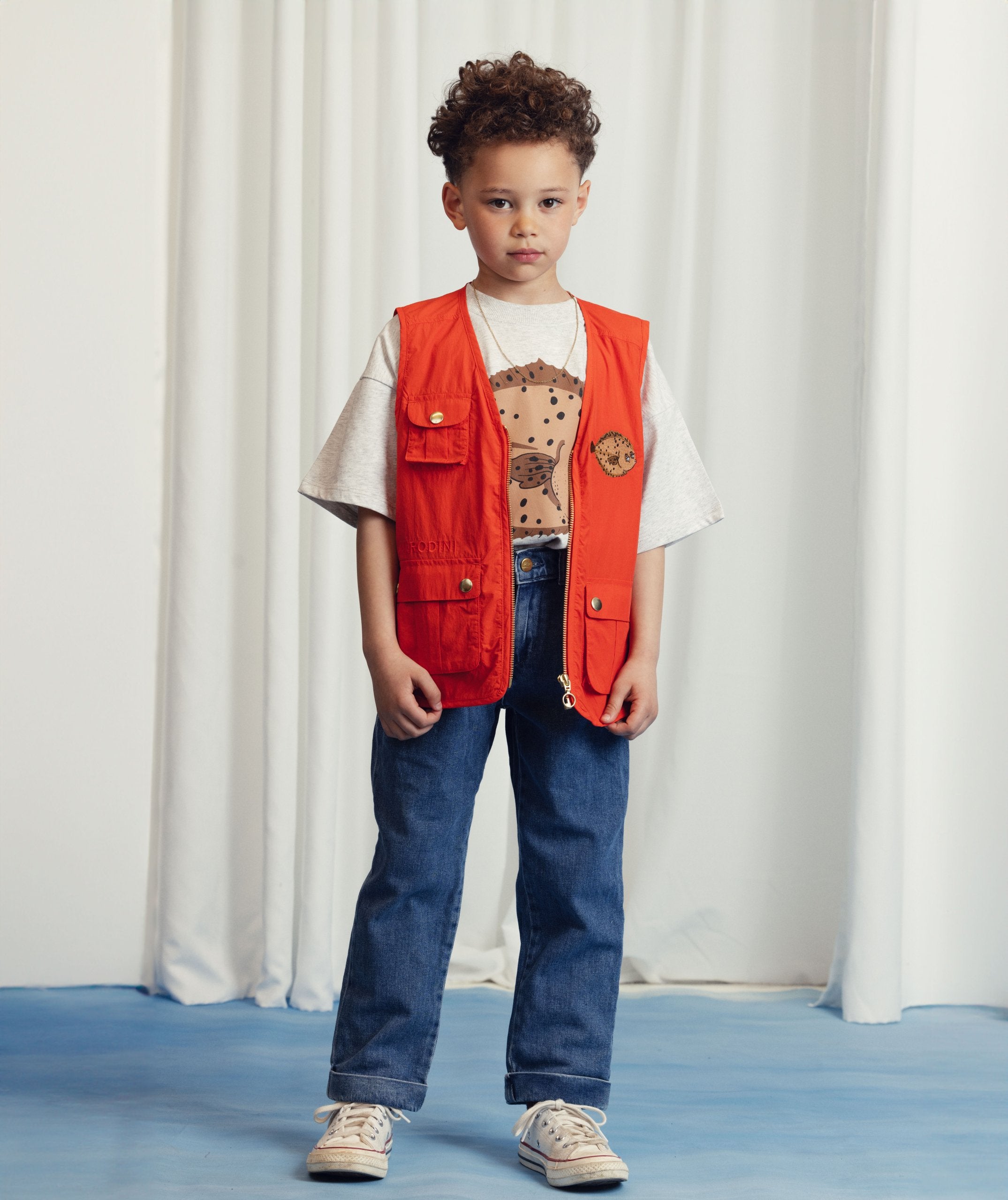 Mini Rodini | Flundra Tee - Grey marle
