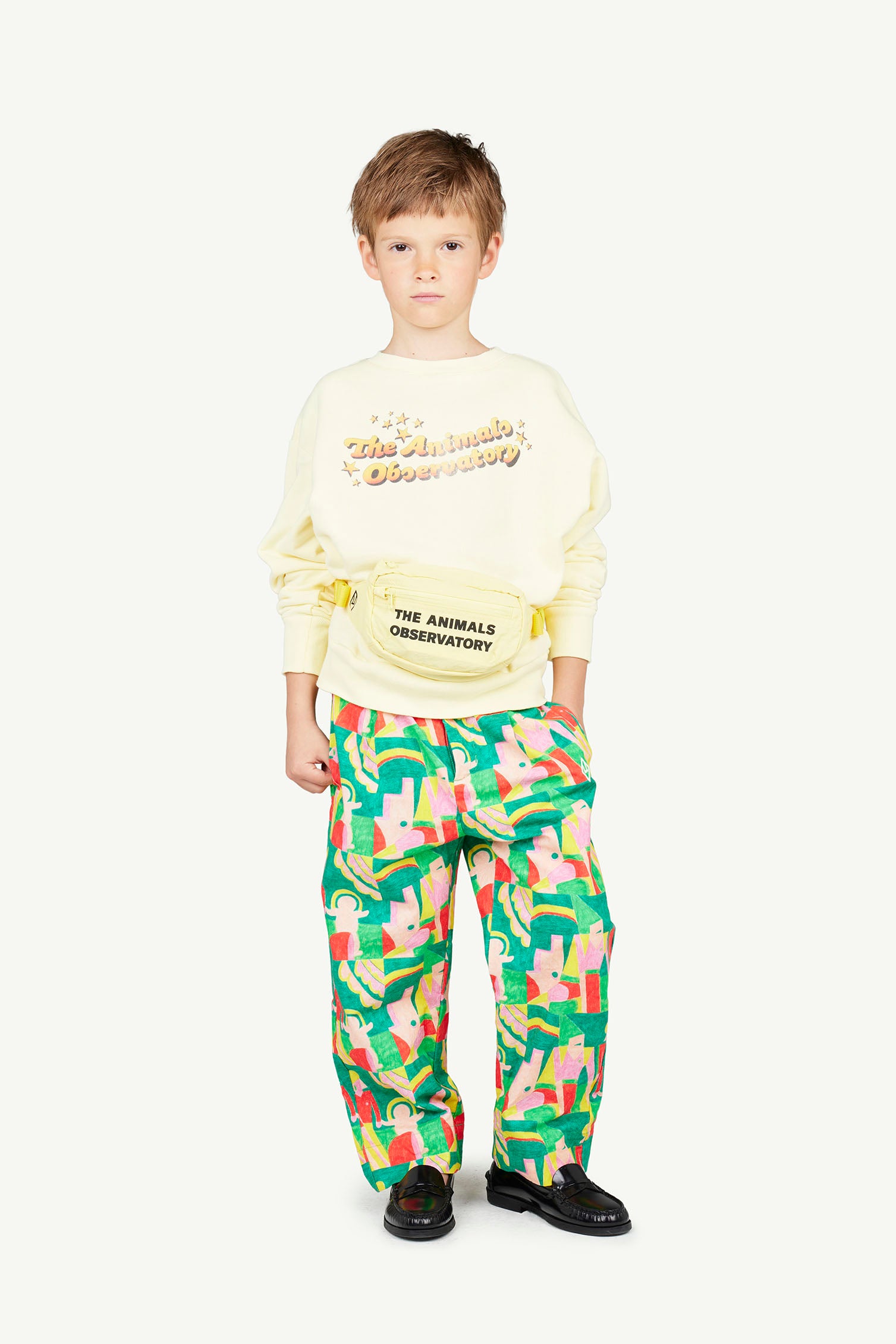 The Animals Observatory | The Vintage logo Bear Sweatshirt- Soft yellow