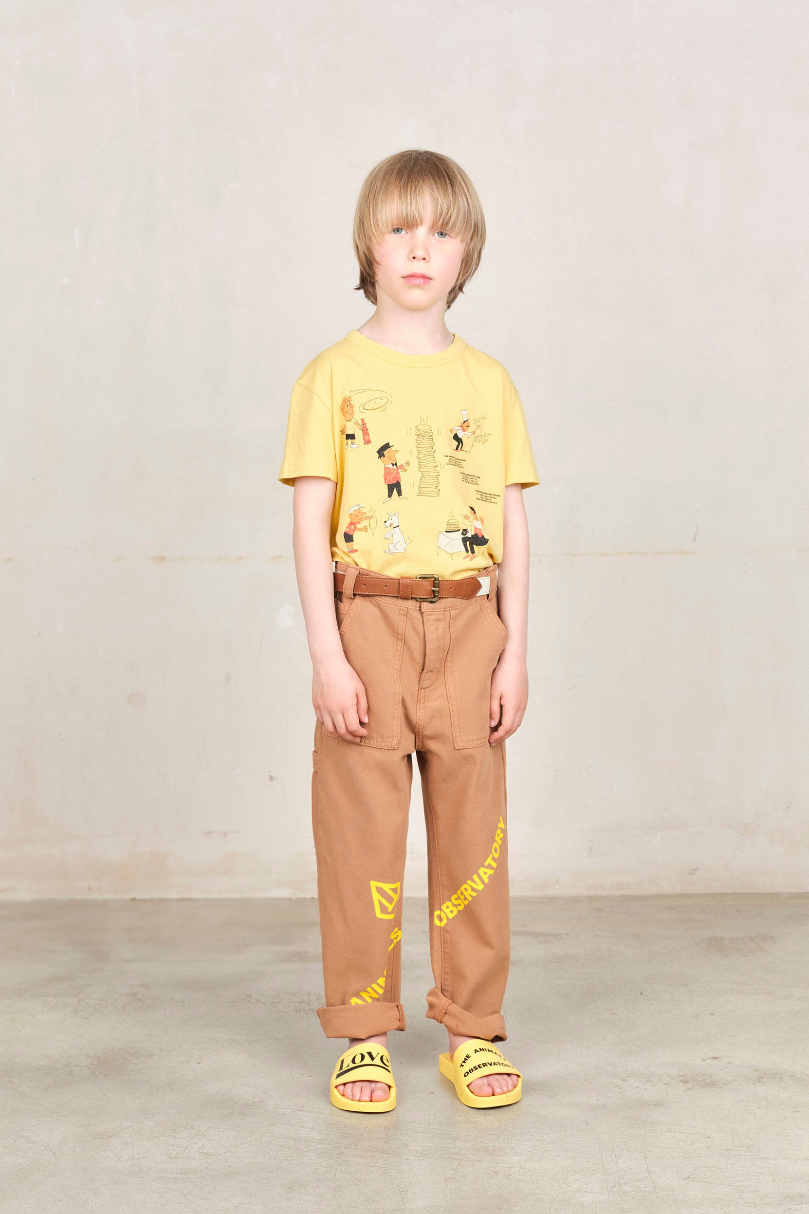 The Animals Observatory | Yellow Comic Rooster T-Shirt SS25