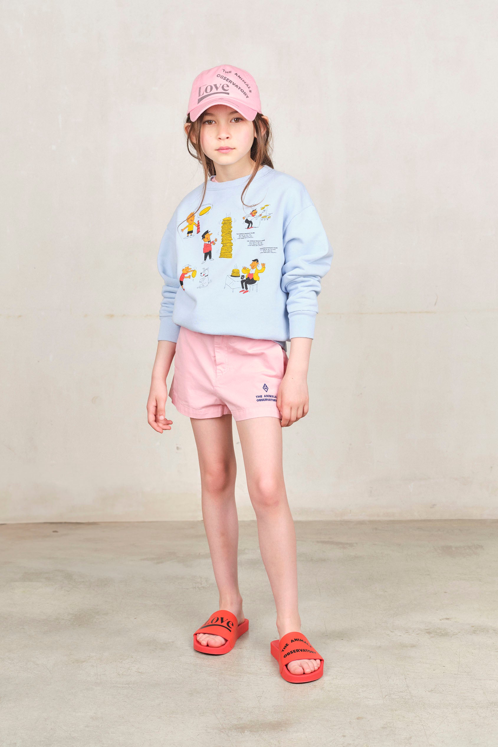 The Animals Observatory | Soft Blue Comic Bear Sweatshirt SS25