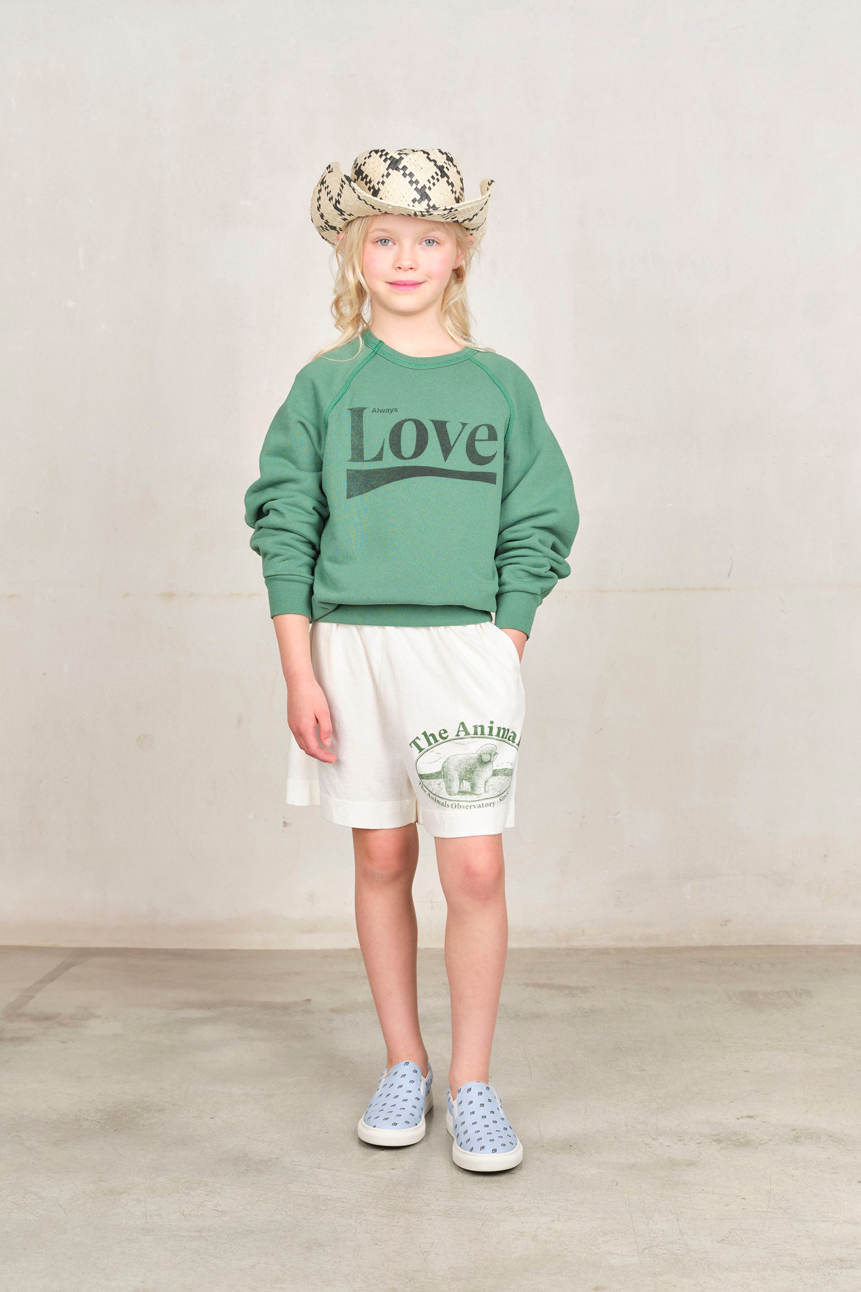 The Animals Observatory | Green Love Shark Sweatshirt SS25
