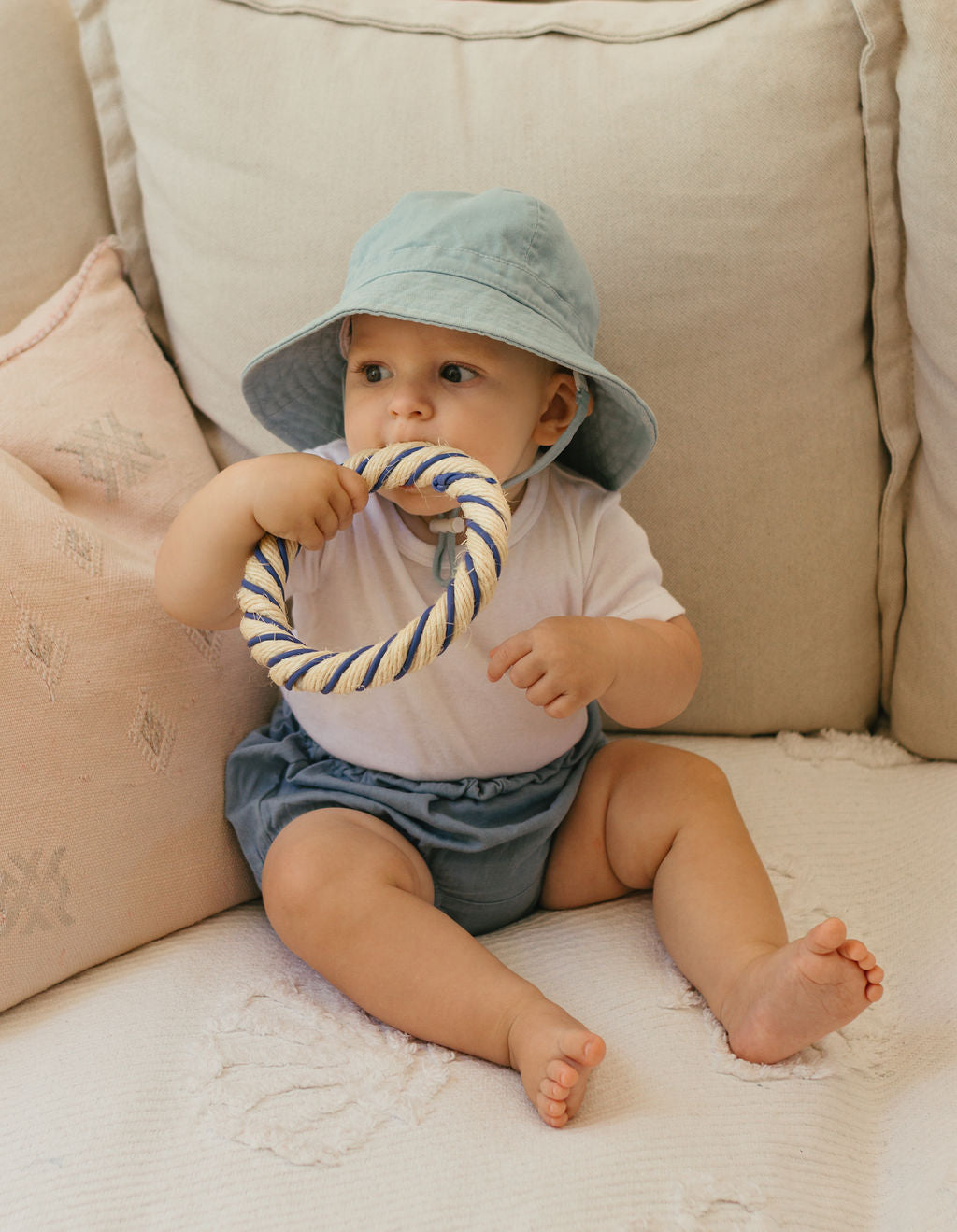 Acorn BABY | Blue Wide Brim Infant Hat