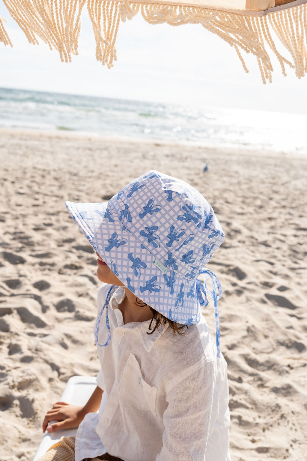Acorn | Blue Lobster Wide Brim Swim Hat