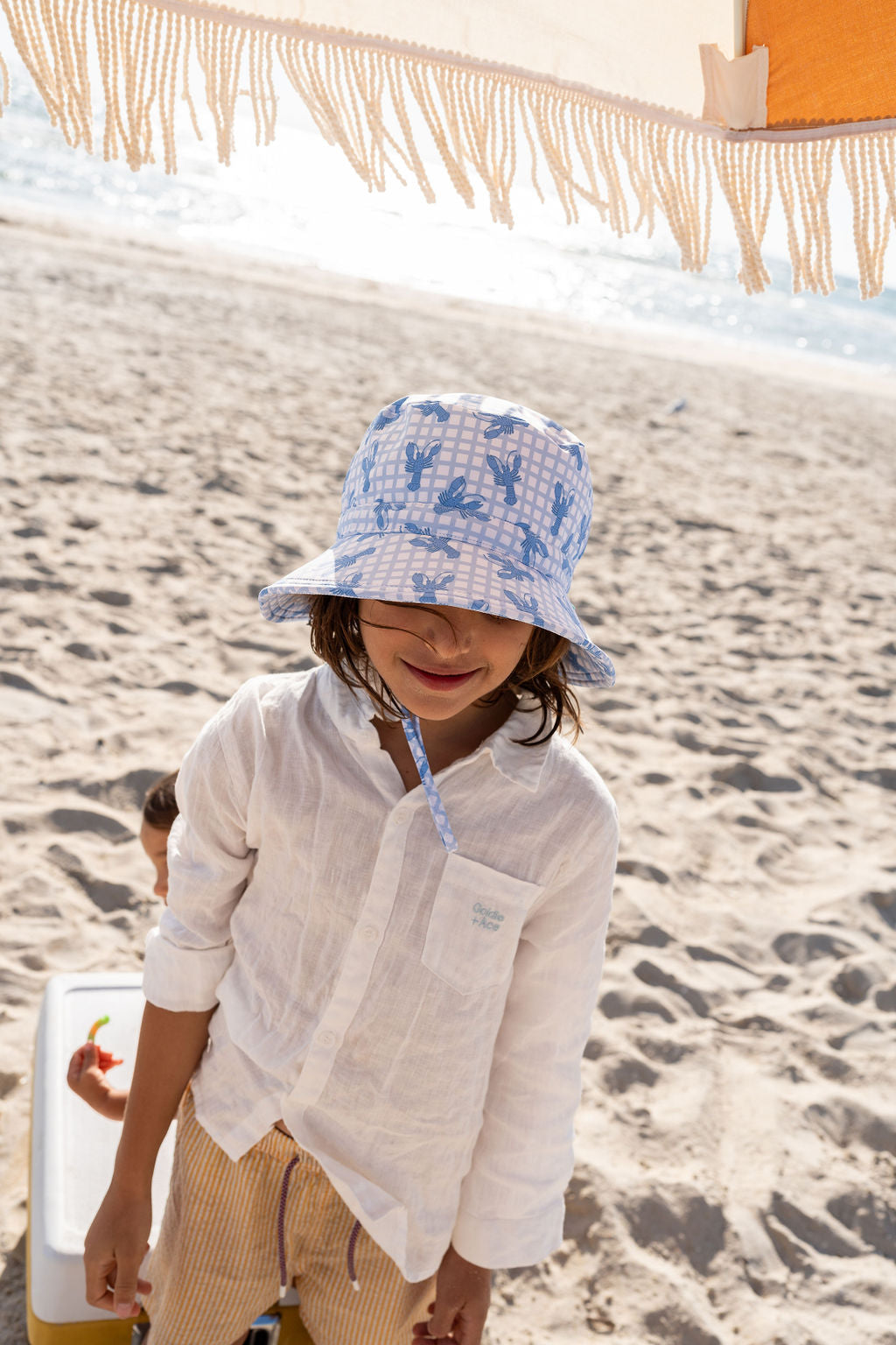 Acorn | Blue Lobster Wide Brim Swim Hat