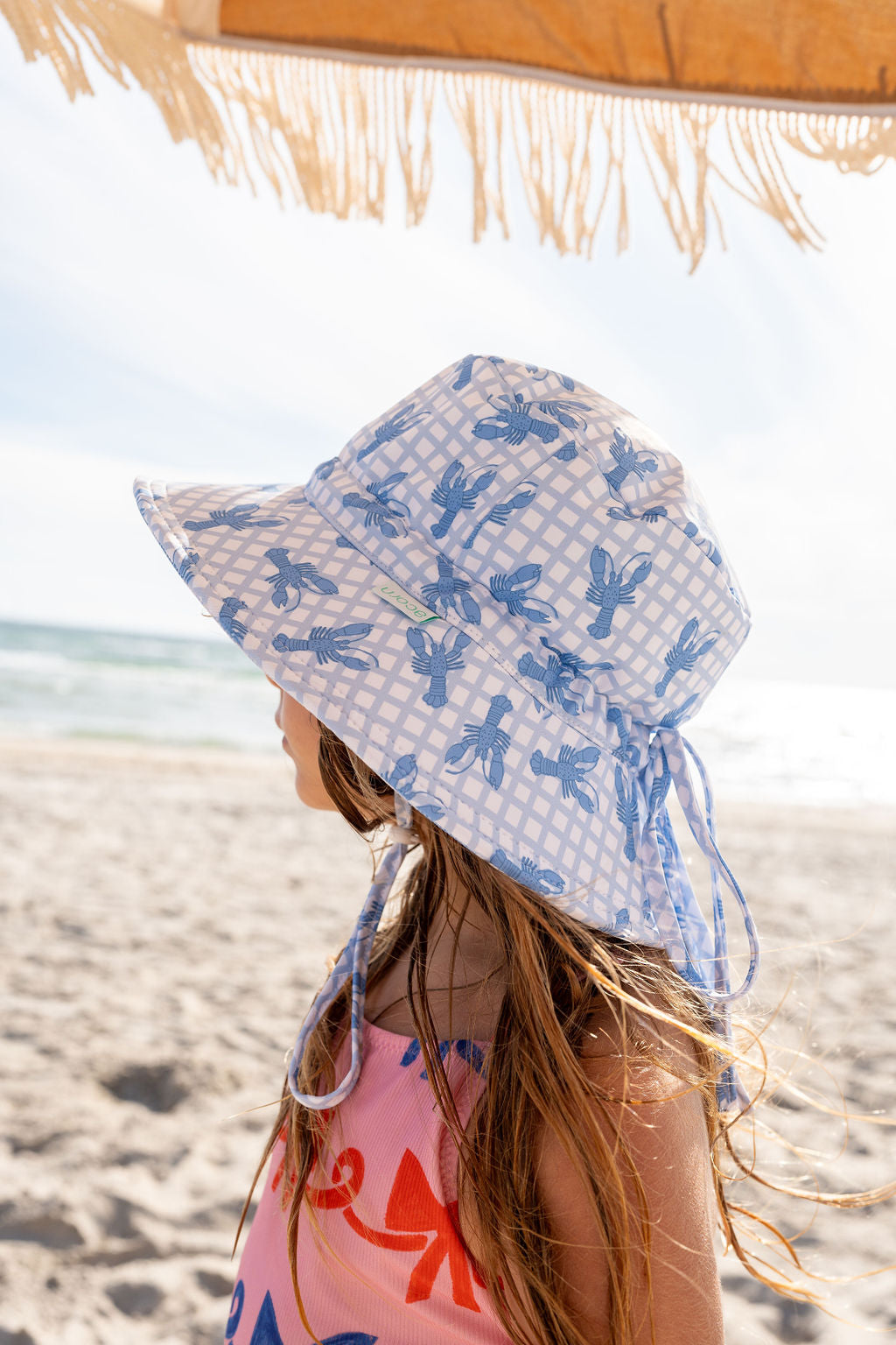 Acorn | Blue Lobster Wide Brim Swim Hat