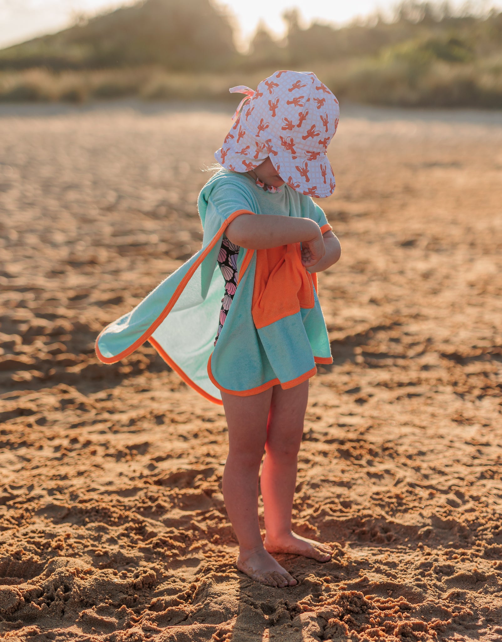 Acorn | Pink Lobsters Swim Flap Cap