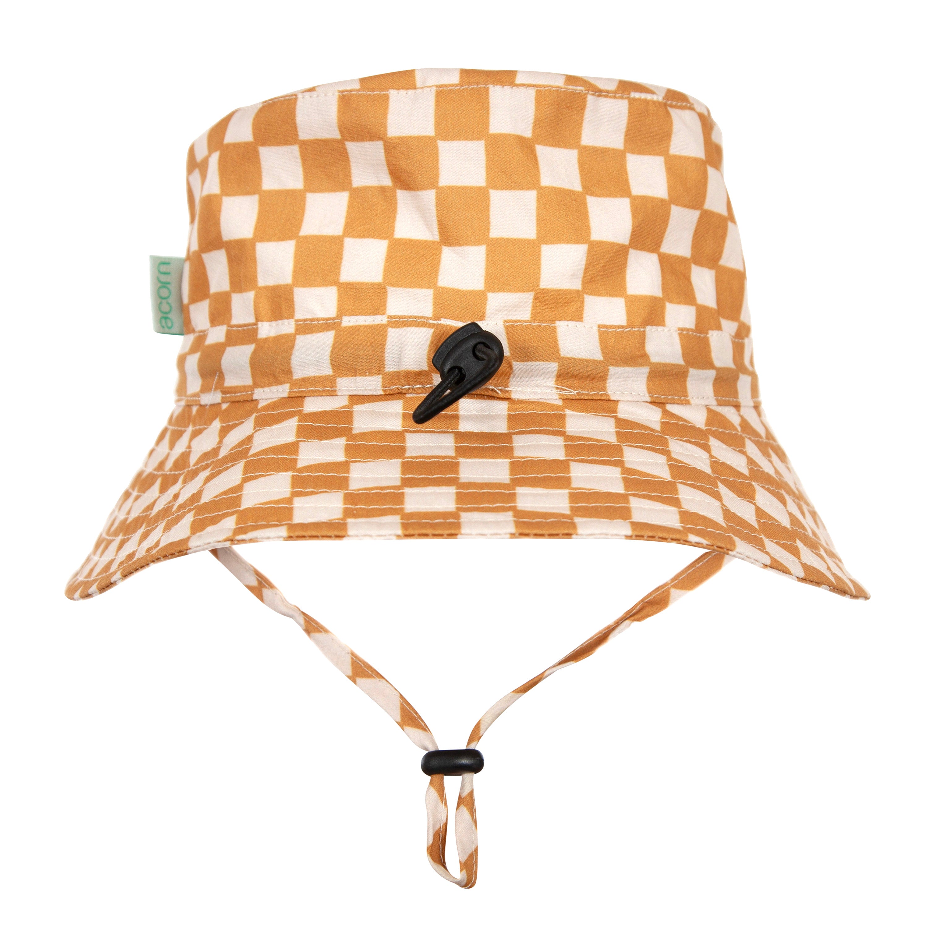 Acorn | Checkmate Wide Brim Bucket Hat - Caramel