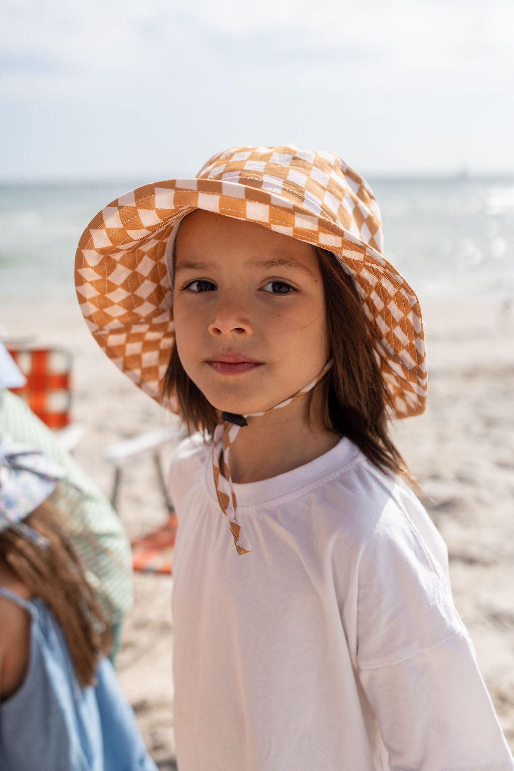 Acorn | Checkmate Wide Brim Bucket Hat - Caramel