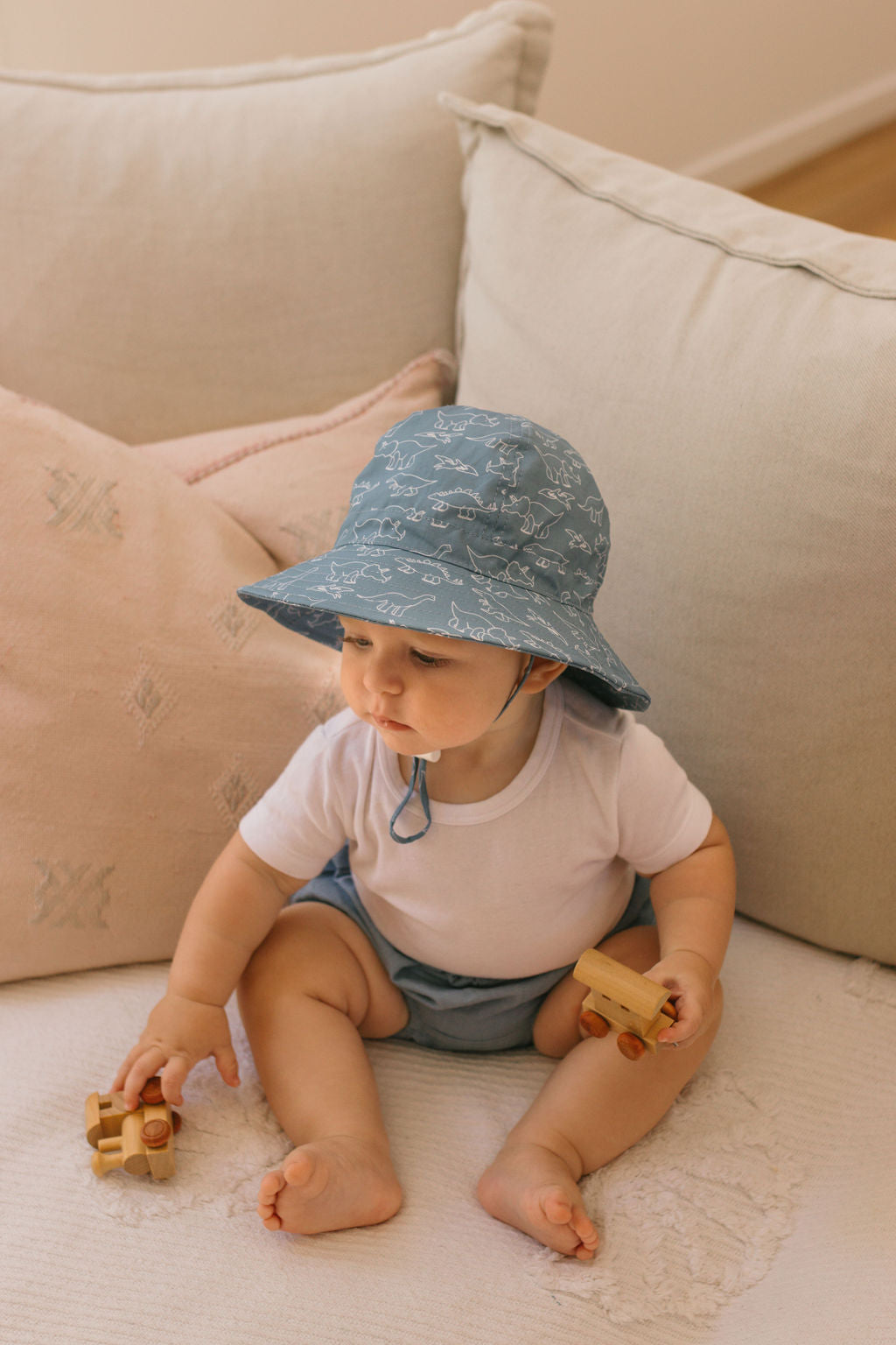 Acorn BABY | Sketch-a-Saurus Wide Brim Infant Hat