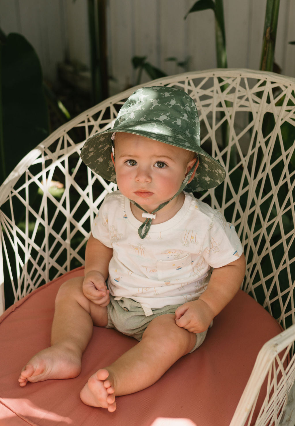 Acorn BABY |Frogs Wide Brim Infant Hat