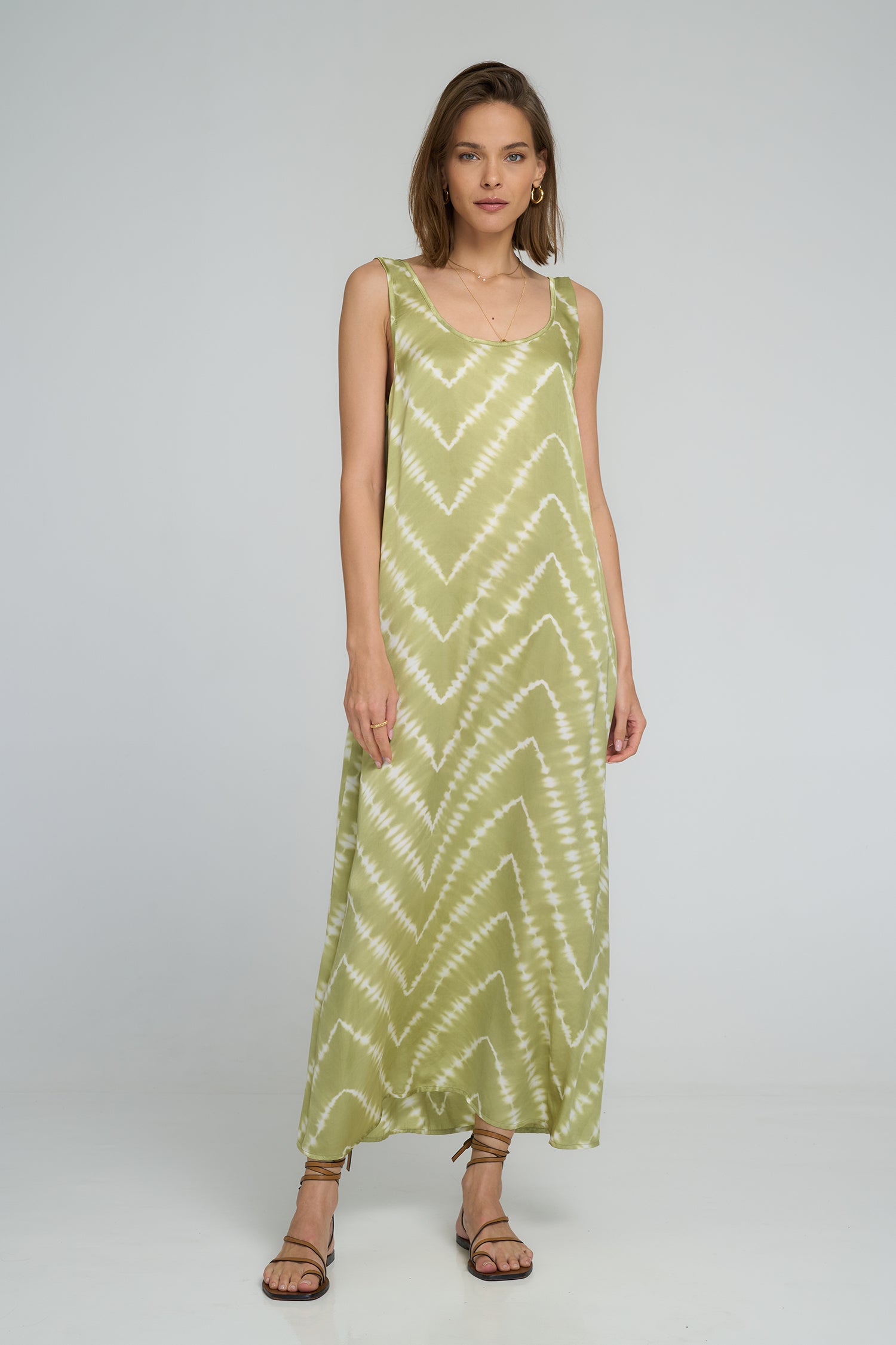 Lilya | Safran Maxi Dress Celestial Tie Dye -Green Apple