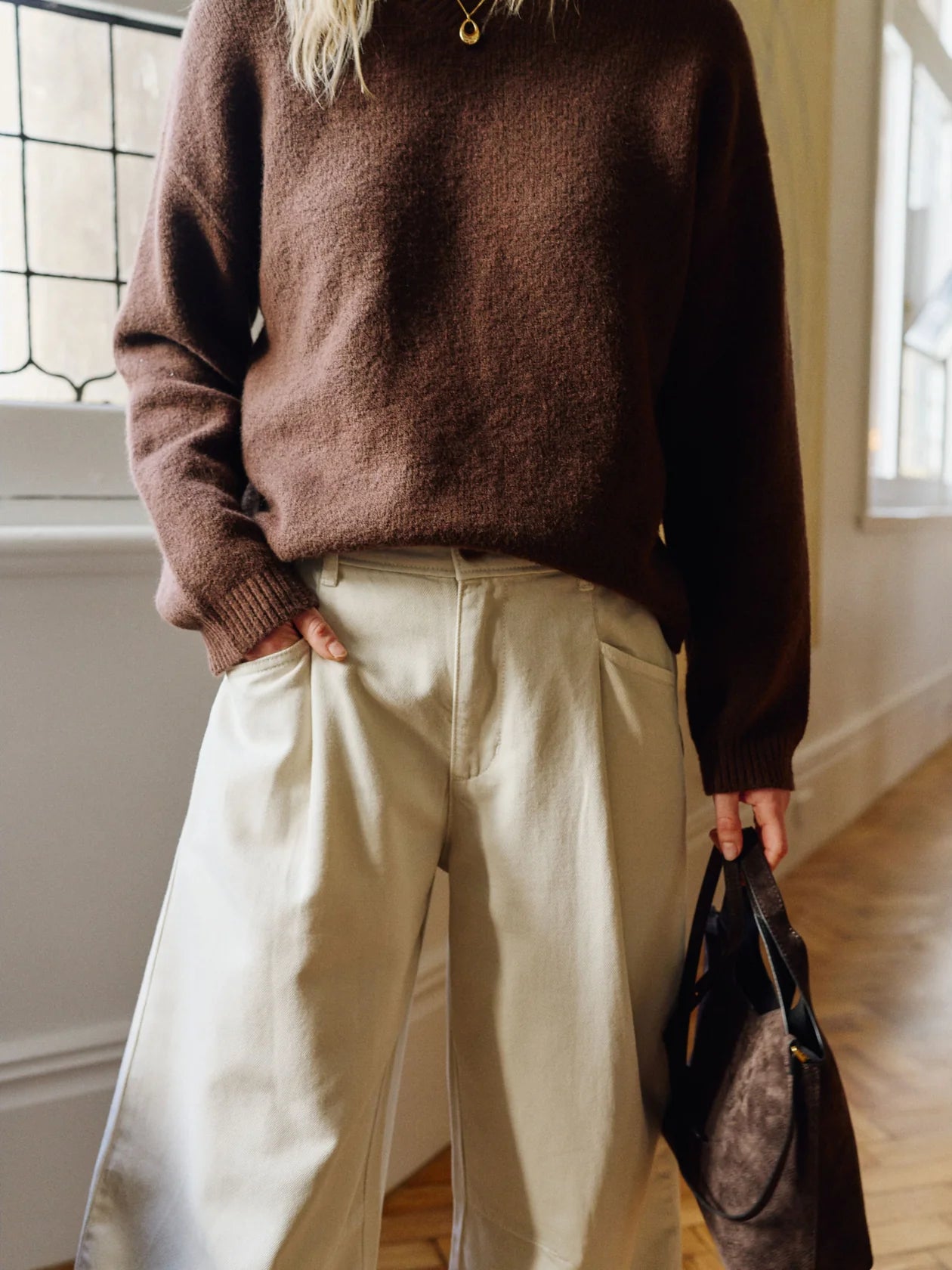 Ceres Life | Gemma Pleat Pant- Eggshell